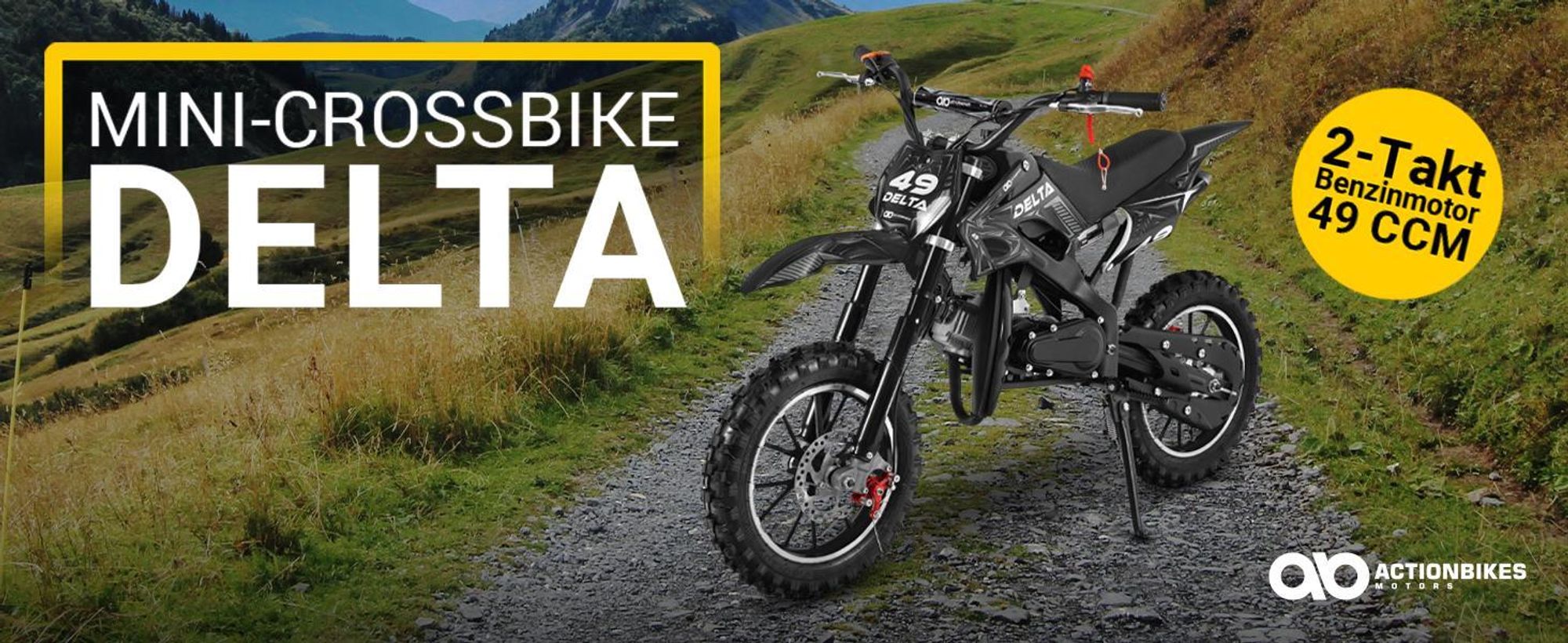 Actionbikes Motors Jugend Mini Crossbike Delta 49ccm | 2 Takt - Bis zu 40 km/h - Motorcrossbike - Pocketbike - Cross Dirt Bike - Motorrad (Grün)