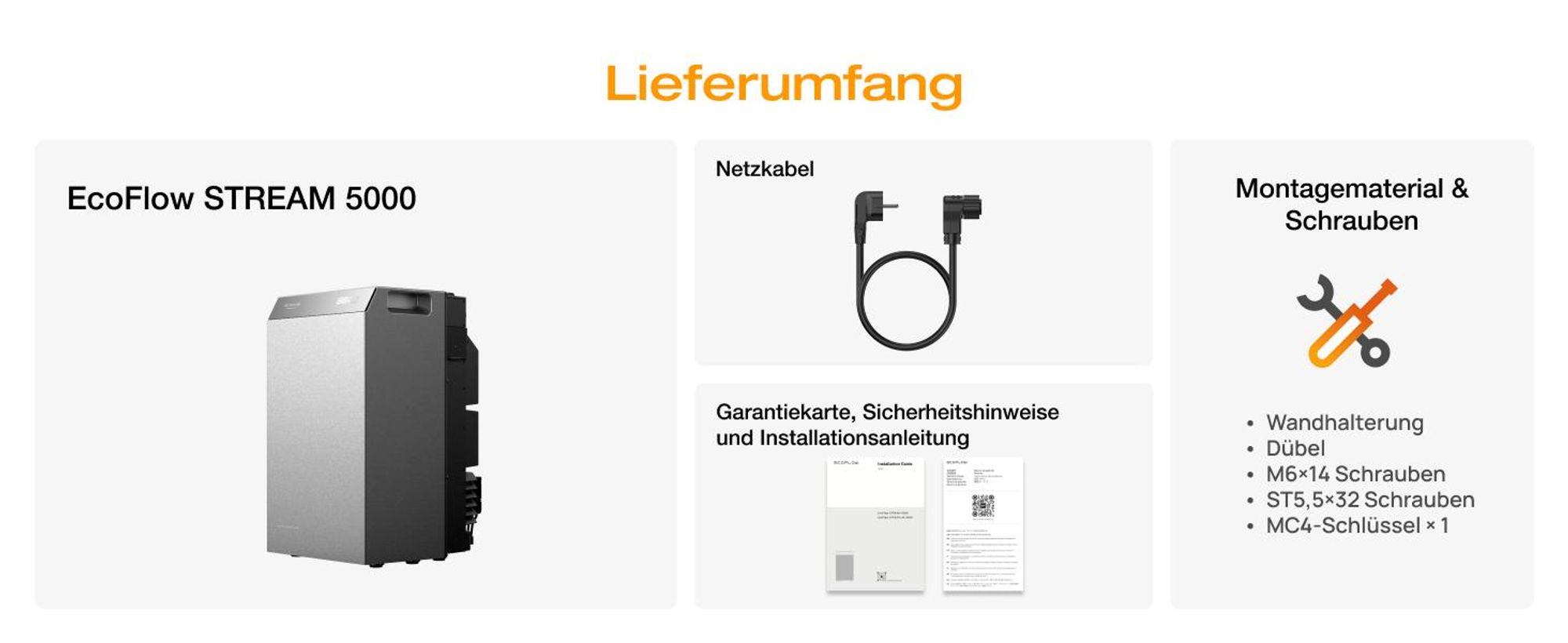 EF EcoFlow STREAM 5000 Balkonkraftwerk mit Batteriespeicher 5024Wh, 5000W Solareingang (4 MPPT), 3000W AC-Anschluss, erweiterbar auf 90kWh