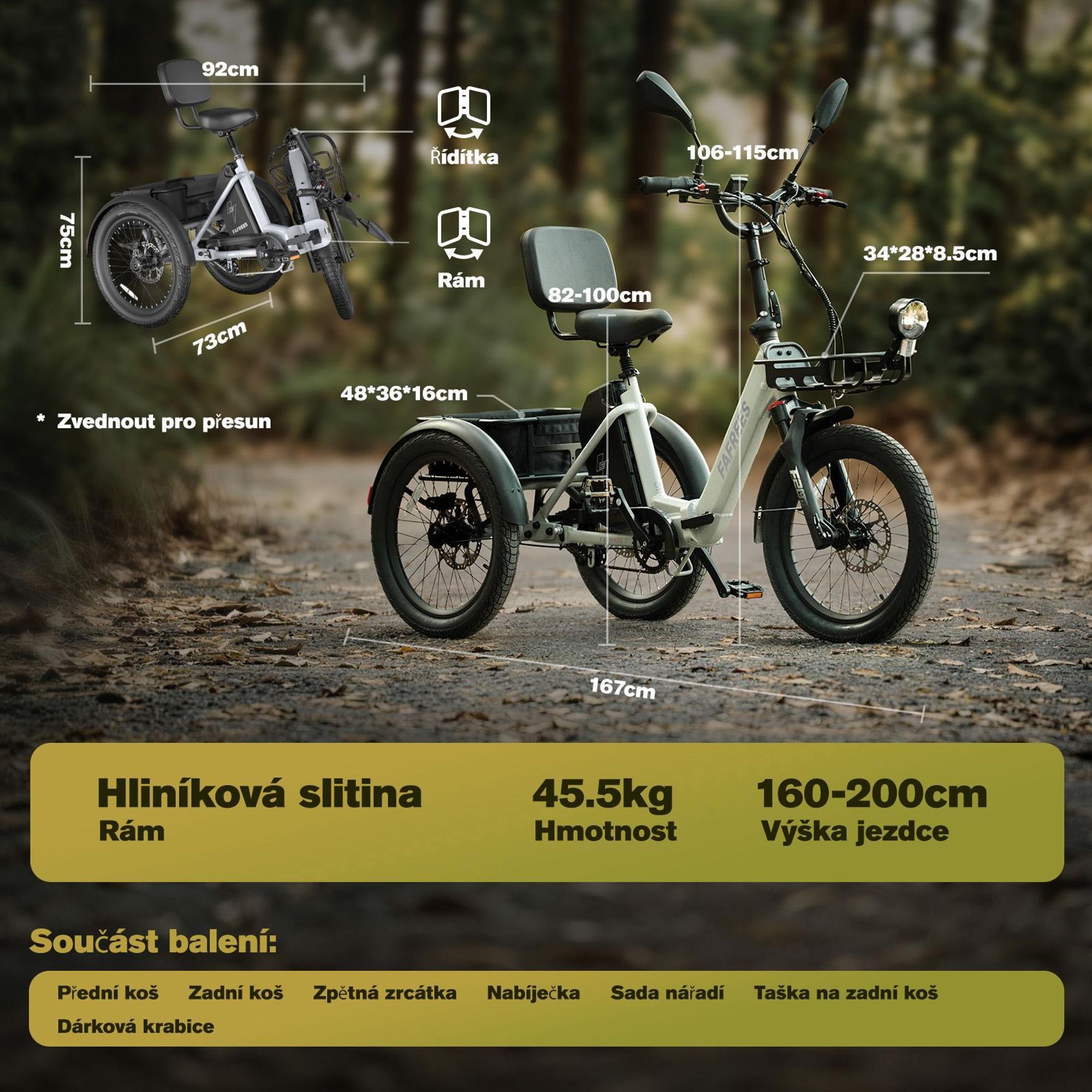 FAFREES F20 Mate II Elektrokolo - Motor 250W Baterie 48V21AH 20 Palce Pneumatiky Hydraulická kotoučová brzda - Šedomodrá