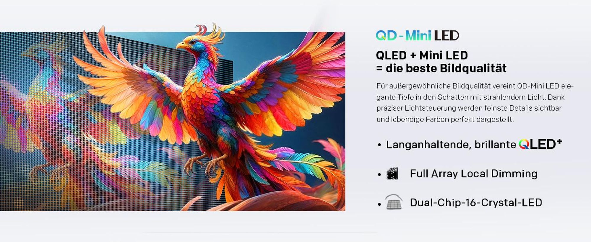 coocaa 55 Zoll (139cm) QD-MiniLED 4K UHD Smart TV – Google TV, 93% DCI-P3, HDR10+, Dolby Digital Plus, Triple Tuner, Bluetooth | Perfekt für WM 2026