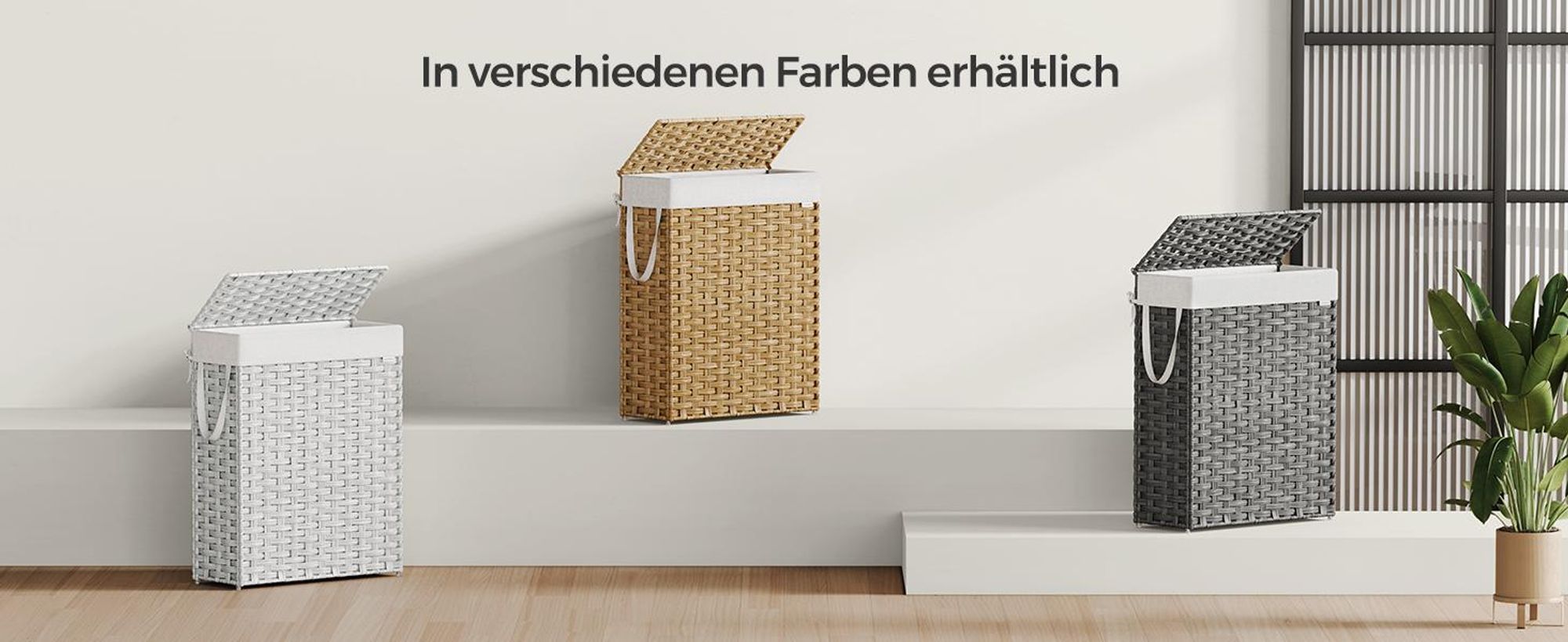 SONGMICS Wäschekorb, mit Griffen, faltbar, Wäschesack herausnehmbar, 55 L