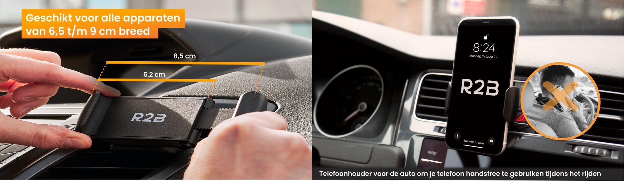 R2B Telefoonhouders Auto, Ventilatierooster, Mobiel Houder Auto, Autohouder, GSM houder Auto