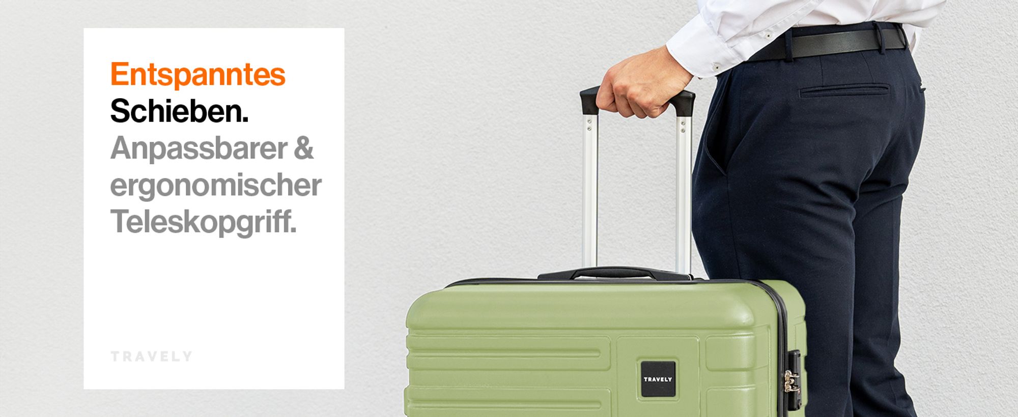 Travely Polycarbonat Koffer Groß 77cm XL - 100L Innenvolumen - 158cm Gurtmaß, sehr robuster Hartschalen Koffer mit sanften Rollen & TSA Schloss, Reisekoffer, Koffer & Trolleys, Reisekoffer mit Rollen