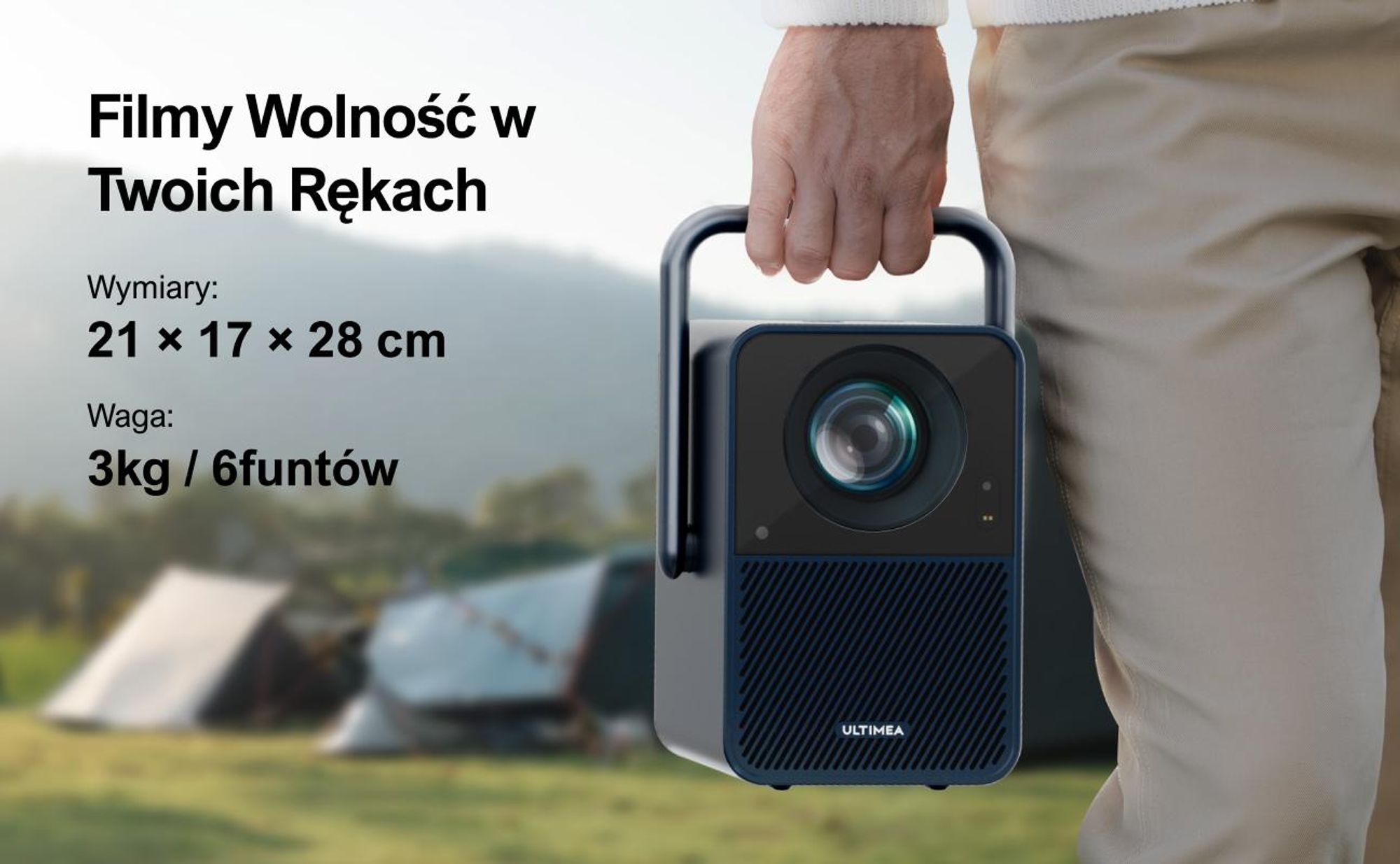 Projektor ULTIMEA Android TV 11.0 z NETFLIX, projektor kina domowego 4K o jasności 1000 ANSI lumenów, Dolby Audio, uchwyt do przenoszenia, Poseidon E40 Smart Series