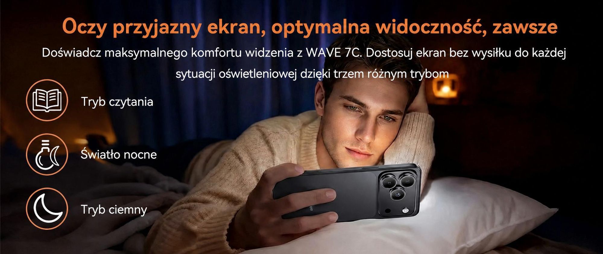 Telefon komórkowy Blackview WAVE 7C 2026 bez umowy, 6,56", Android 16, 16 GB + 64 GB / karta TF do 2 TB, Face ID, bateria 5000 mAh, aparat 32 MP, dwie karty SIM, Wi-Fi 5, IP54