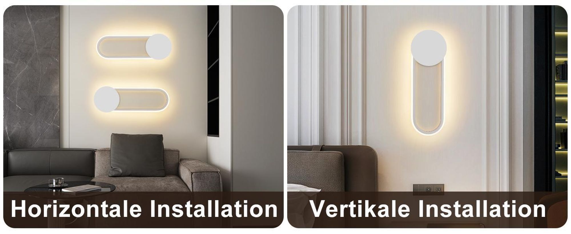 ZMH LED Wandleuchte Innen Wandlampe 12W Treppenhauslampe 41cm Weiß Flurlampe Modern Design 3000K Warmweiß Minimalistische Wandbeleuchtung für Schlafzimmer Wohnzimmer Flur Treppenhaus Küche