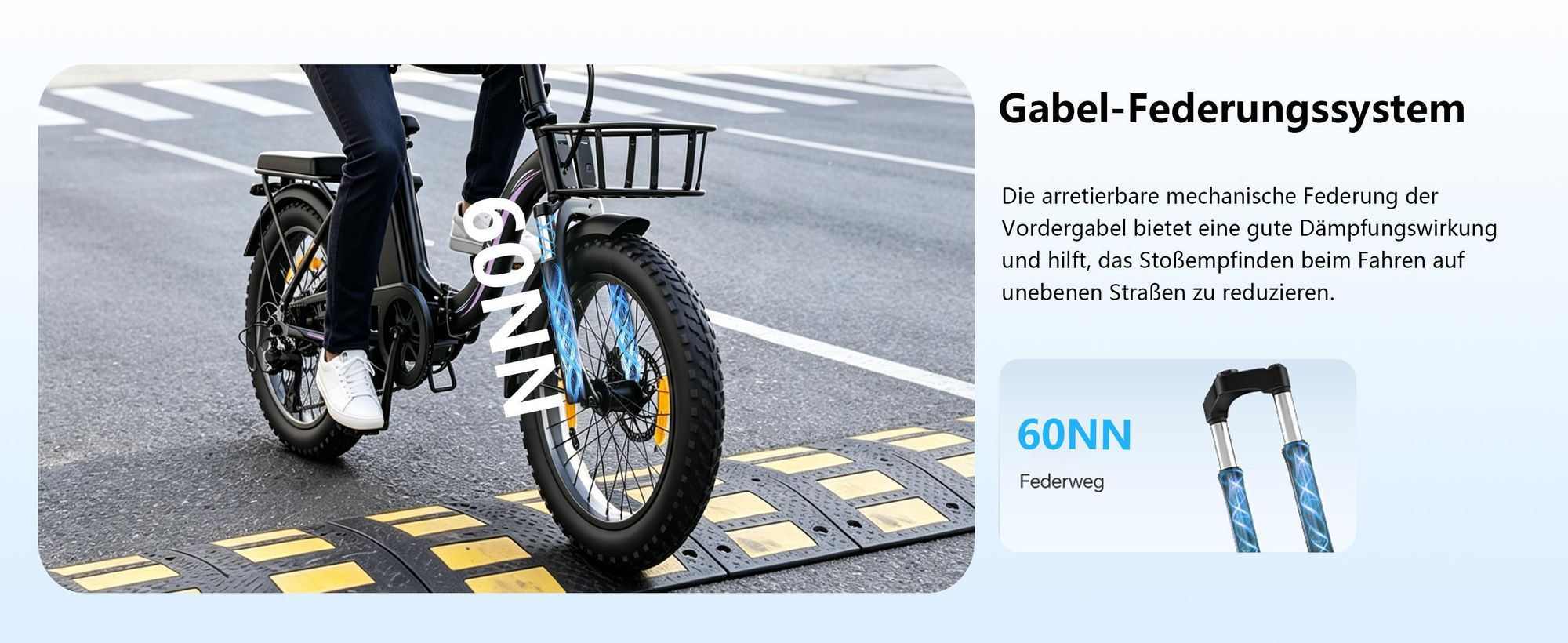 Runetic Ebike, Foldable e-bikes, 250W Motor, 36V 13Ah herausnehmbarer Akku, bis zu 80 km Reichweite, 25 km/h, 20" x 3,0" Breitreifen, Grün