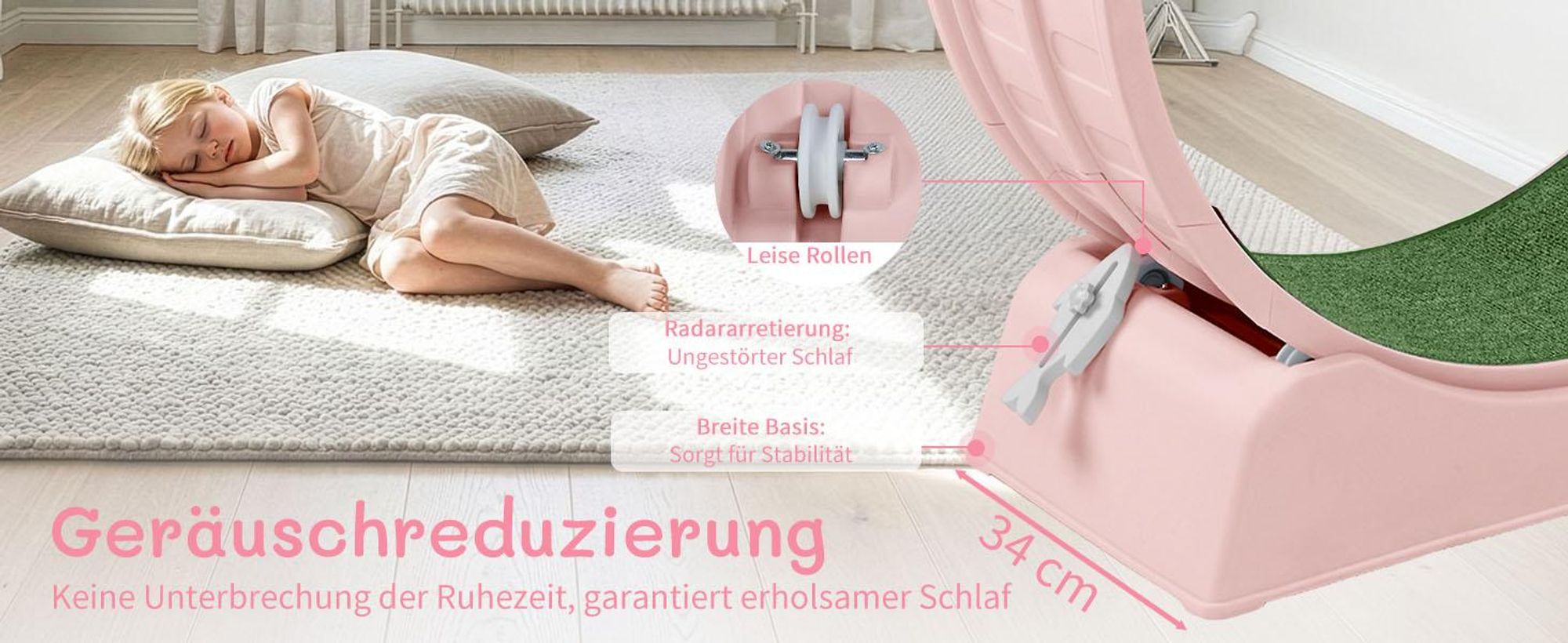 FCH Katzenlaufrad, Laufband für Katzen, Innendurchmesser 80cm, PP-Kunststoff, leise Laufband und Sicherheitsschloss-Design, Rosa