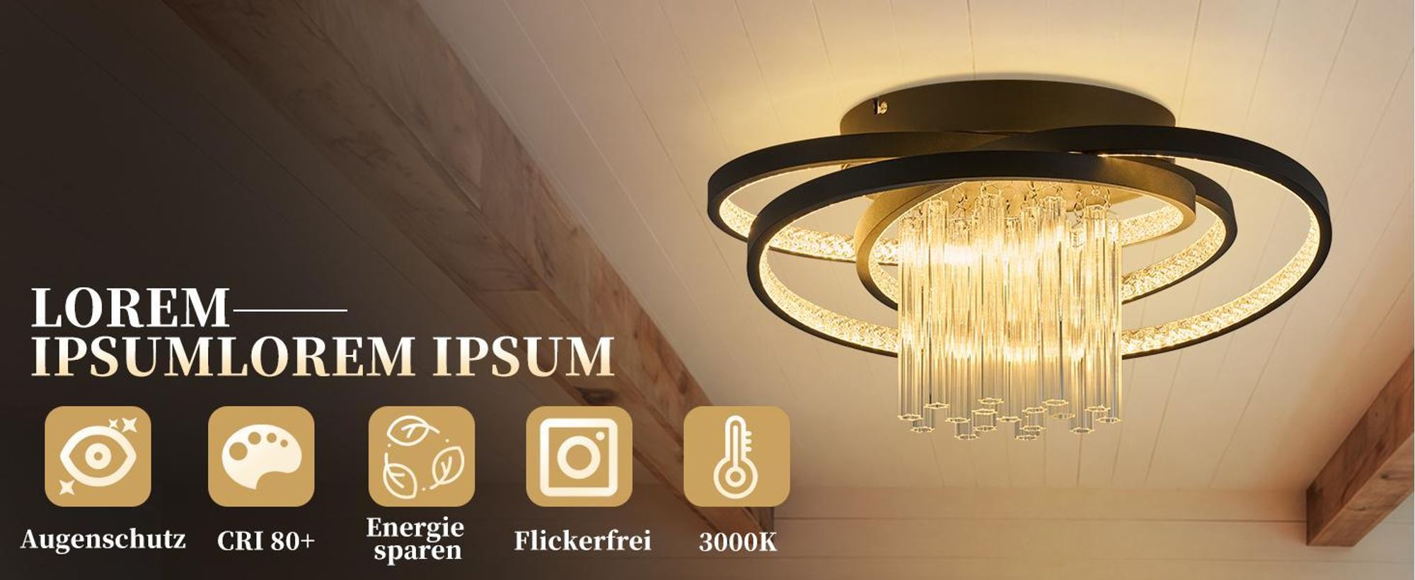 ZMH LED plafoniera 40W lampada rotonda soggiorno lampada camera da letto 3000K bianco caldo lampada corridoio in vetro illuminazione a soffitto