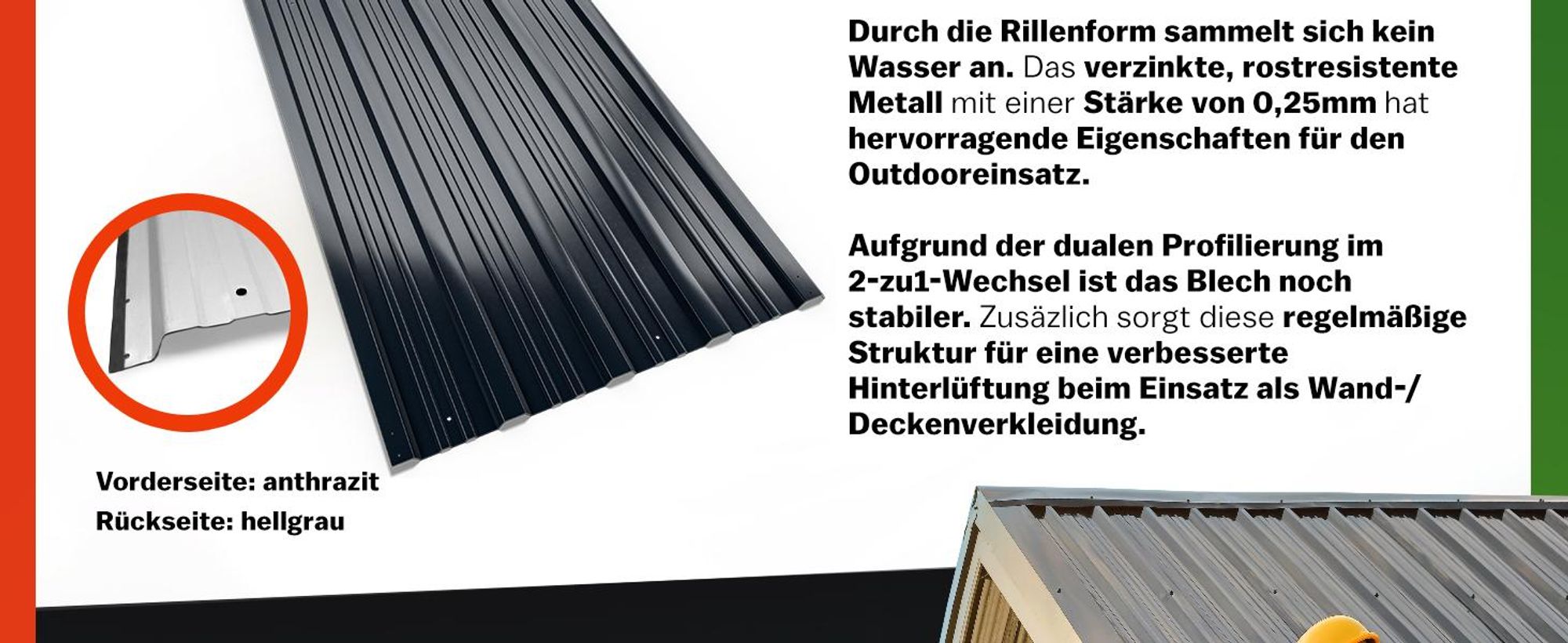 GARDEBRUK® 12x Trapezbech 129x46cm