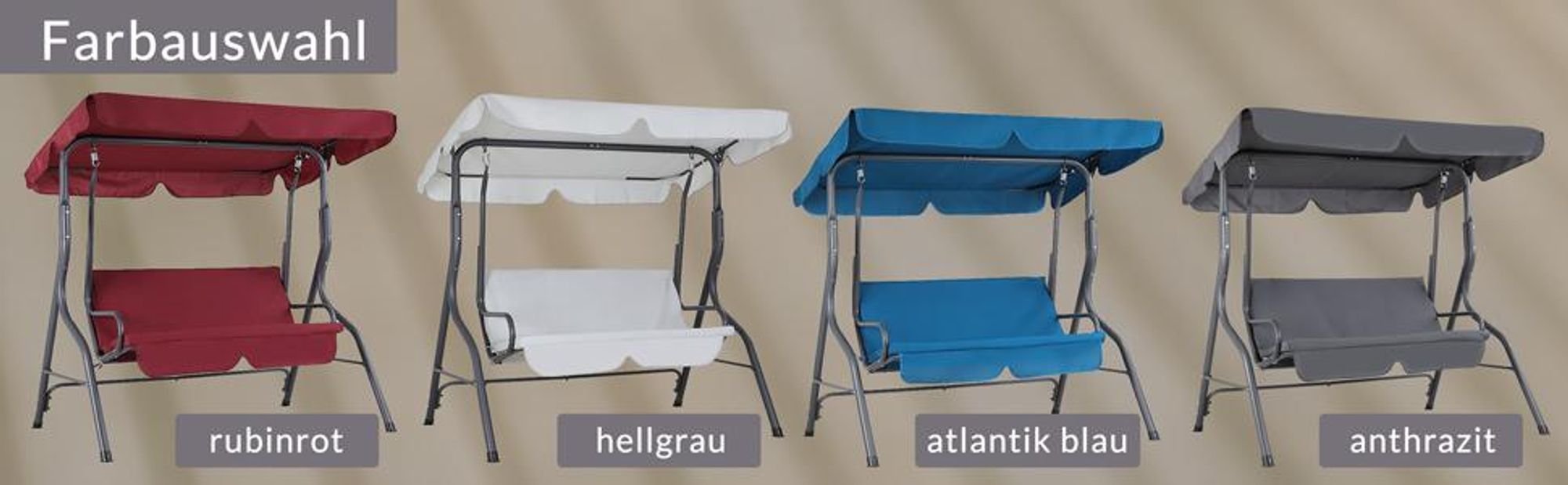 CASARIA® Hollywoodschaukel 2-Sitzer mit Dach