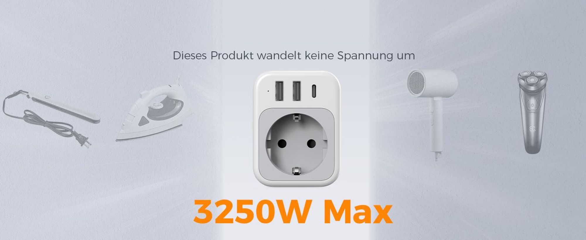 TESSAN 2er Pack UK Adapter England Deutschland Stecker 4 in 1 Steckdosenadapter mit USB C und 2 USB A Typ G für London