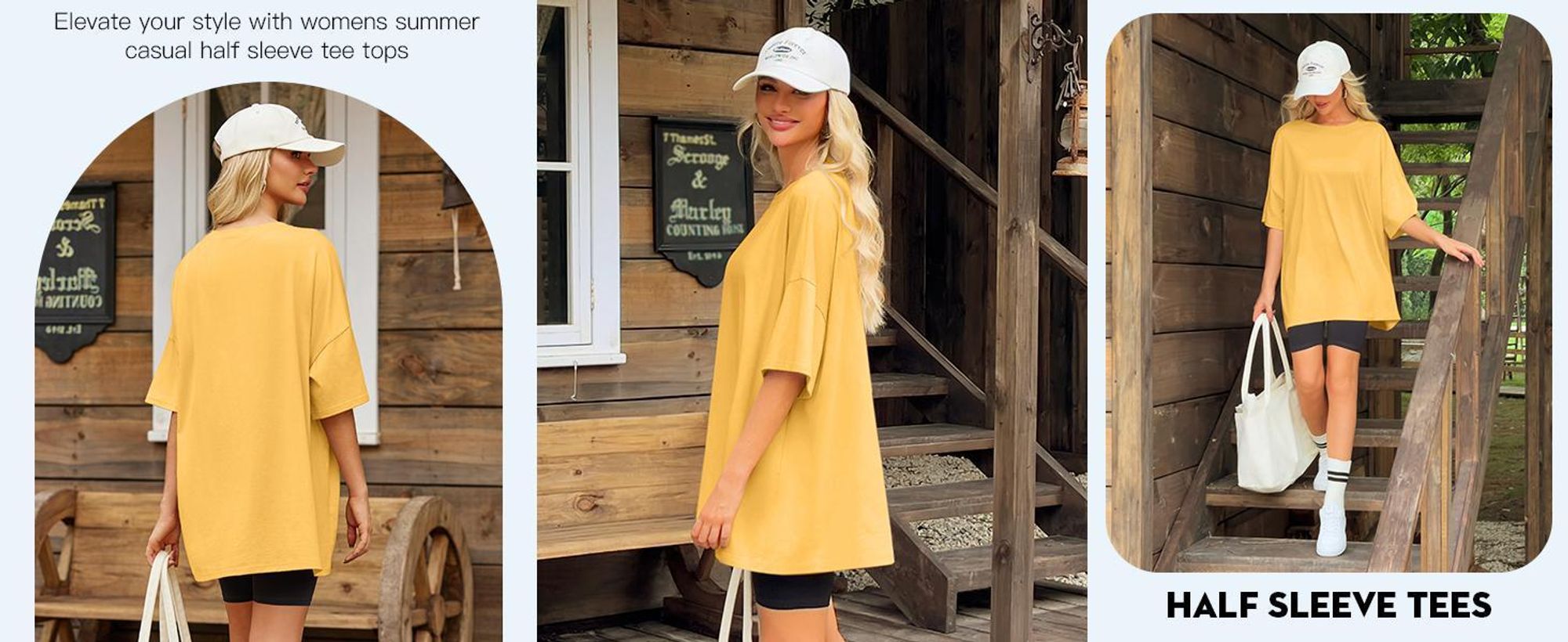 Oversized Damen-T-Shirts, Kurzarm, Rundhalsausschnitt, Tunika-Tops aus Baumwolle