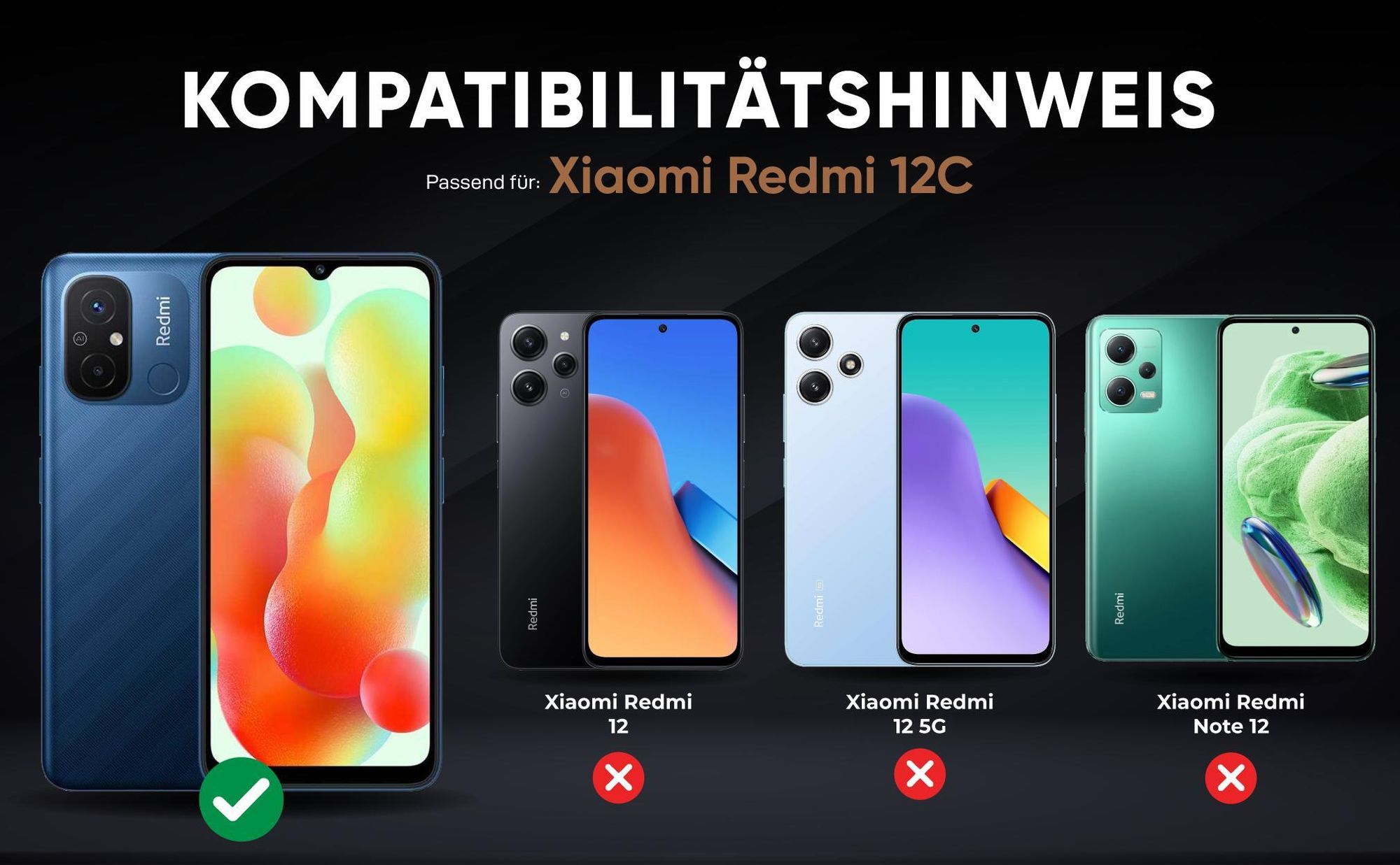 Kompatibilitätshinweise Hülle für Xiaomi Redmi 12C