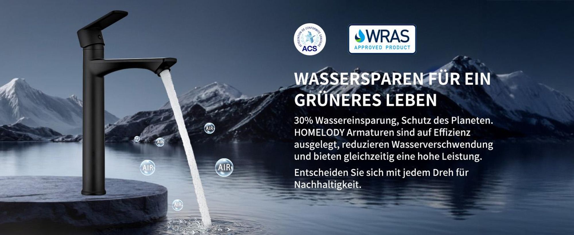 Homelody Wasserhahn Bad Schwarz,Waschtischarmatur Mischbatterie Einhebelmischer für Aufsatzwaschbecken, Ablaufventil mit Pop-up Mechanismus
