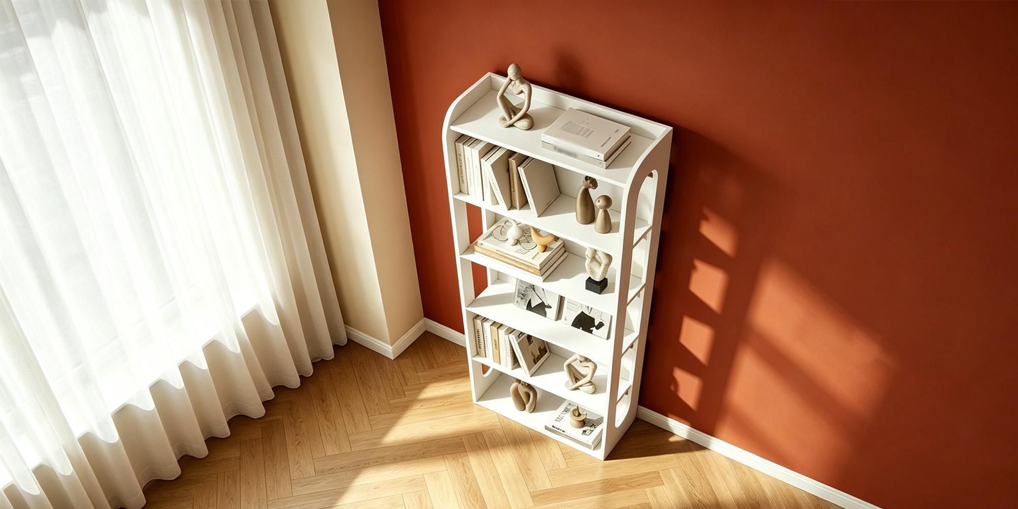 Bücherregal, Standregal, 6-stöckiges Holz, 24 x 60 x 153 cm weiß | Buch Regal, hölzernes Standregal, für Schlafzimmer Wohnzimmer Arbeitszimmer