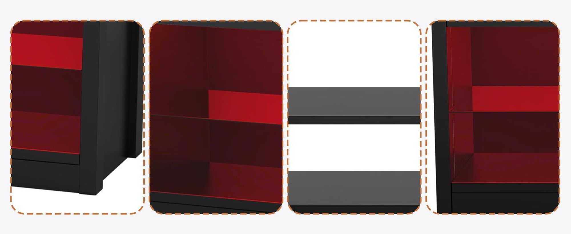 Parrot Uncle Meuble TV pour téléviseur jusqu'à 75 pouces, MDF, noir , avec cheminée électrique 24" et barre de LED changeant de couleur, 168 x 42 x 56 cm, capacité de charge 54 kg