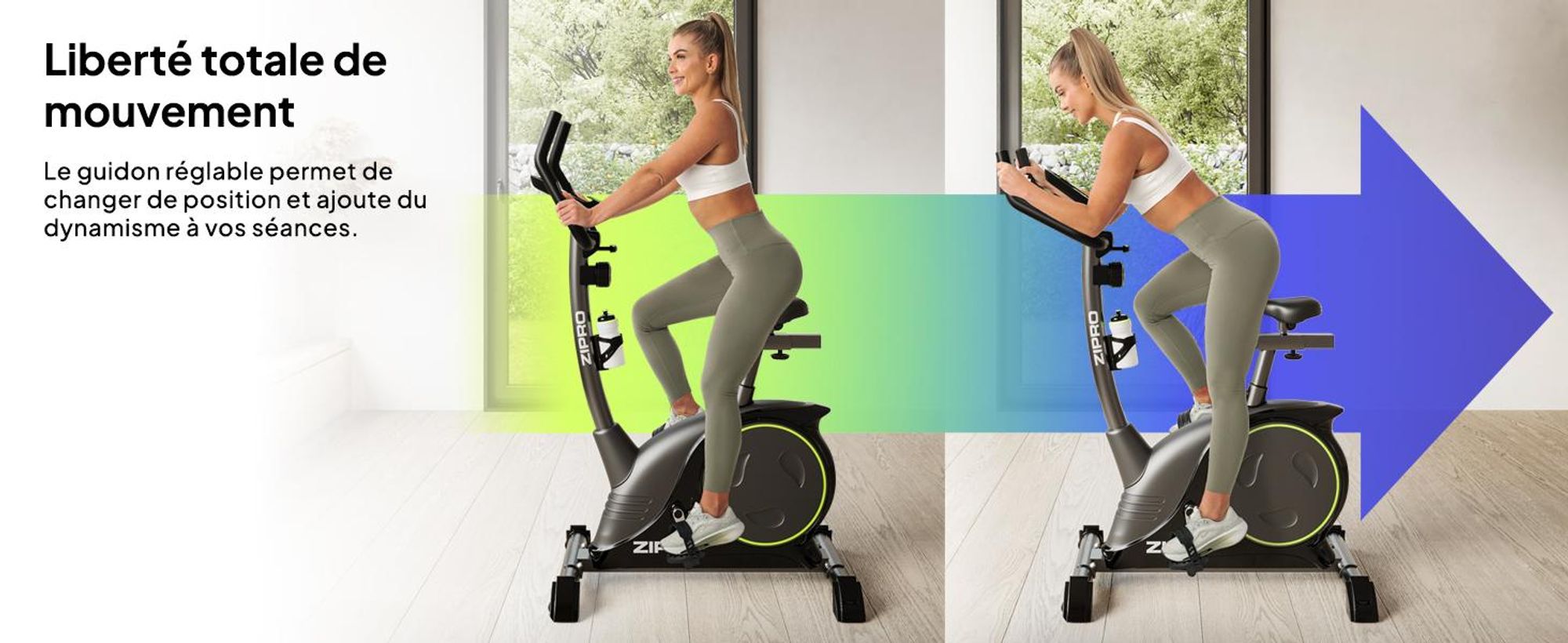 Zipro Nitro Vélo d'appartement magnétique | Écran LCD | Vélo de fitness 8 niveaux de résistance | Vélo d'appartement, ergomètre, vélo,
