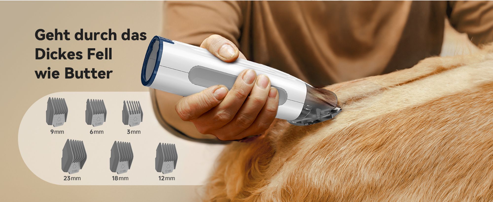 Oneisall Hundeschermaschine mit Staubsauger, 7 in 1 Profi Haustierpflegeset LN2