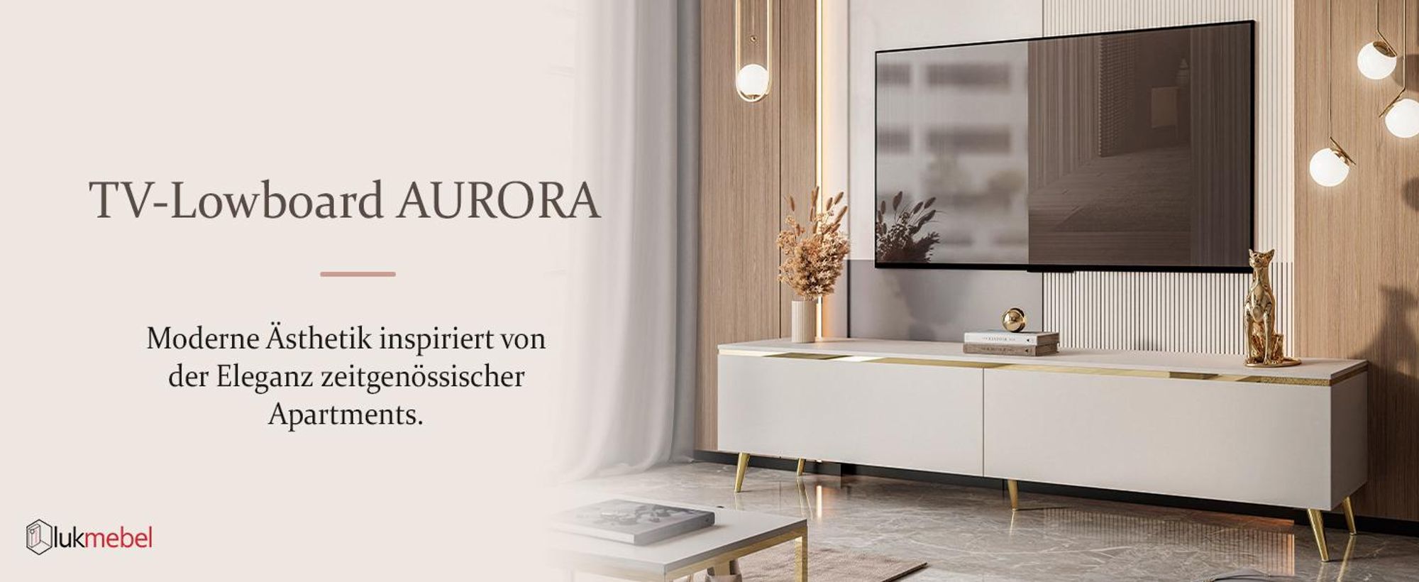 TV-Schrank AURORA auf Beinen KASCHMIR