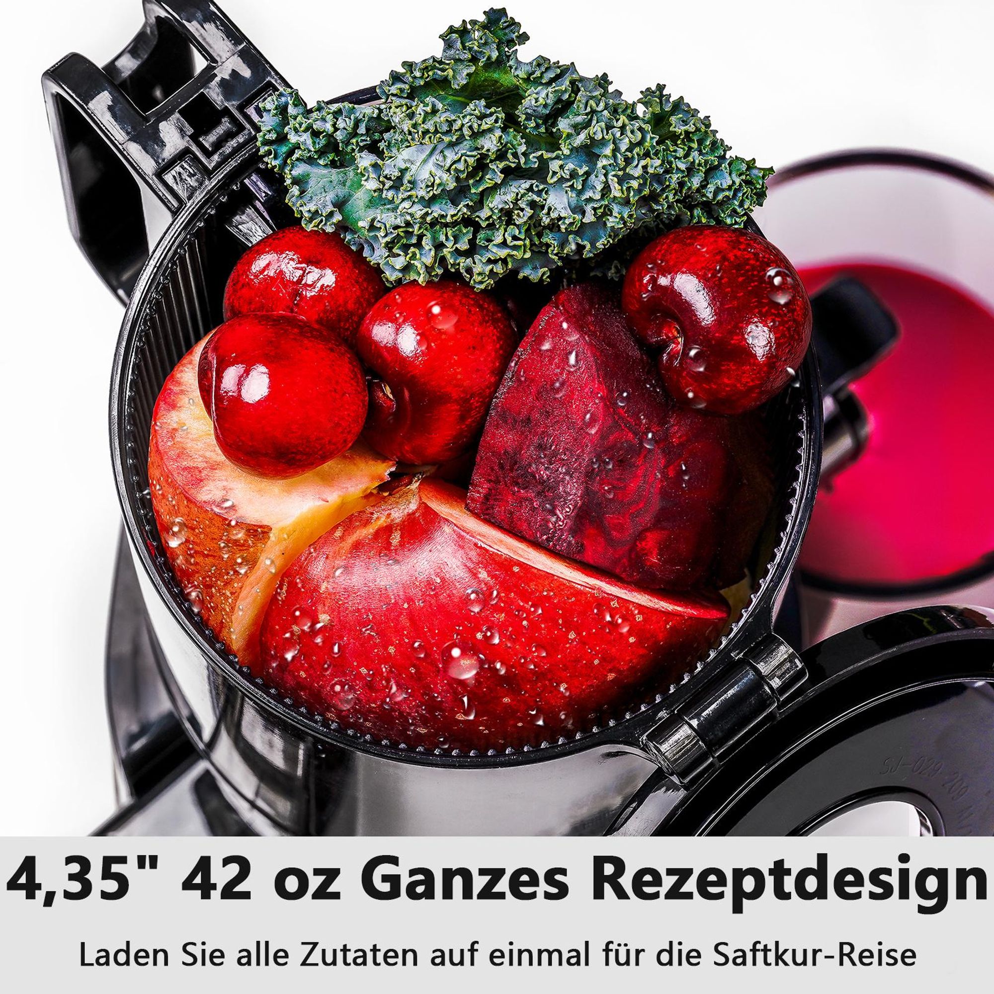 LINKChef SJ-051-EU-BL Entsafter - CE 200W Leistung 1.2L Inklusive Saftpresse Leicht zu reinigen - Schwarz