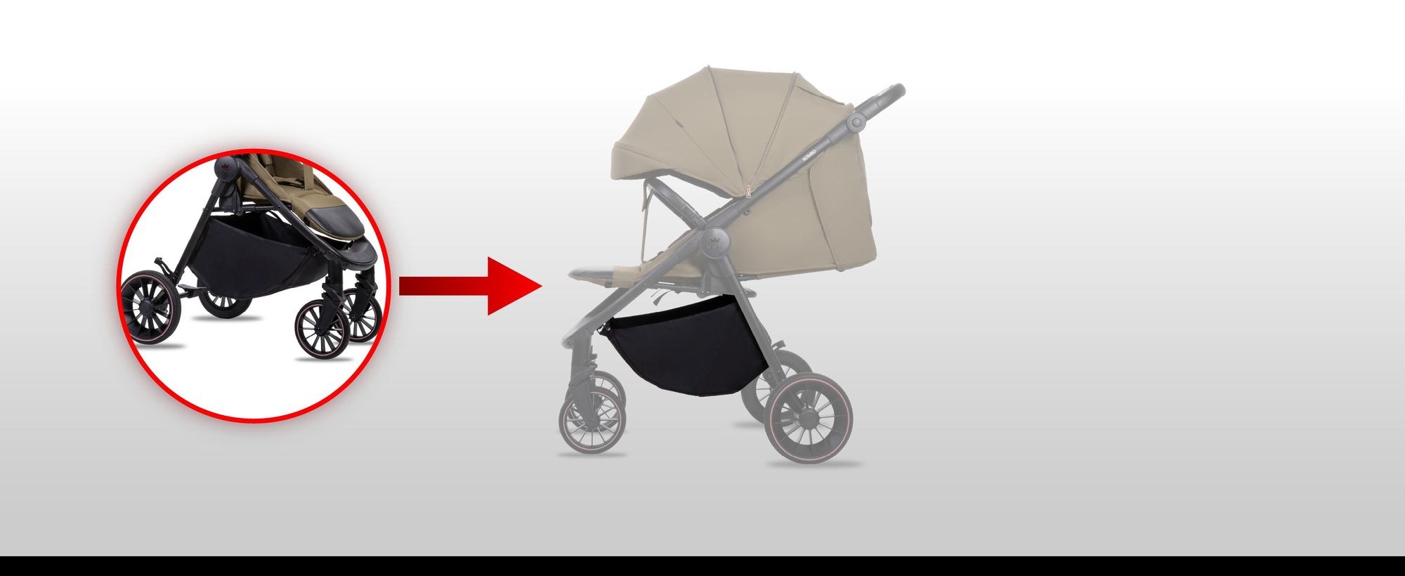 BabyLux ROMBO Kinderwagen Leichte Kinderwagenabdeckung Stoßdämpfende Tasche