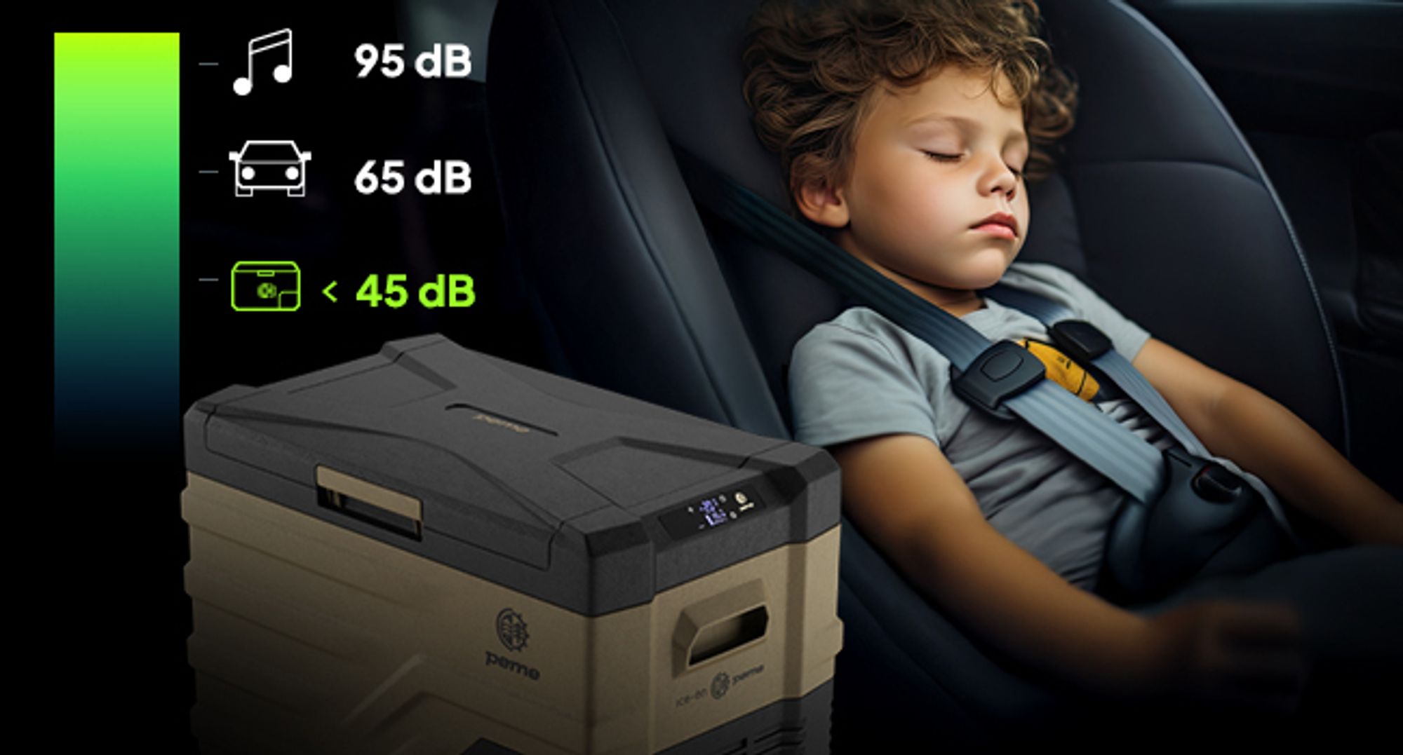 Chladicí box PEME Quest 40 s kompresorem, 35 l, Sand Storm – autochladnička, elektrická mraznička, chladnička do kamionu, auta a na kempování, aplikace pro outdoorové použití, -20 °C