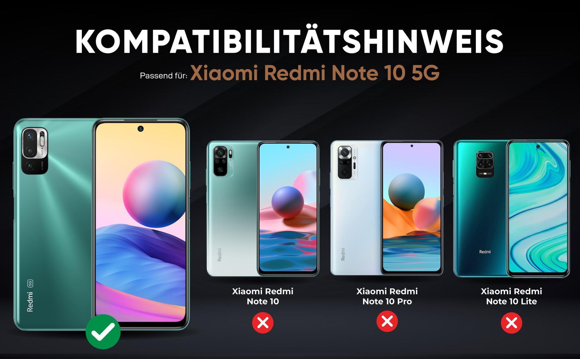 Kompatibilitätshinweise Hülle für Xiaomi Redmi Note 10 5G
