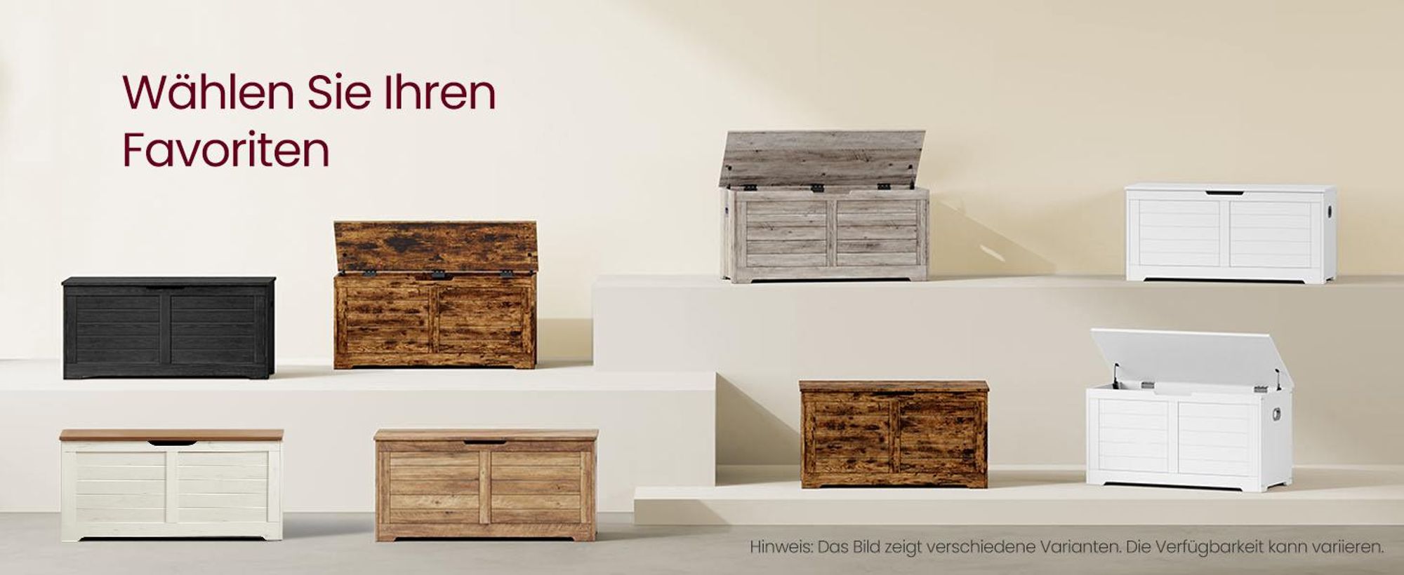 VASAGLE Schuhbank, Sitzbank mit Stauraum, Aufbewahrungsschrank, Landhausstil