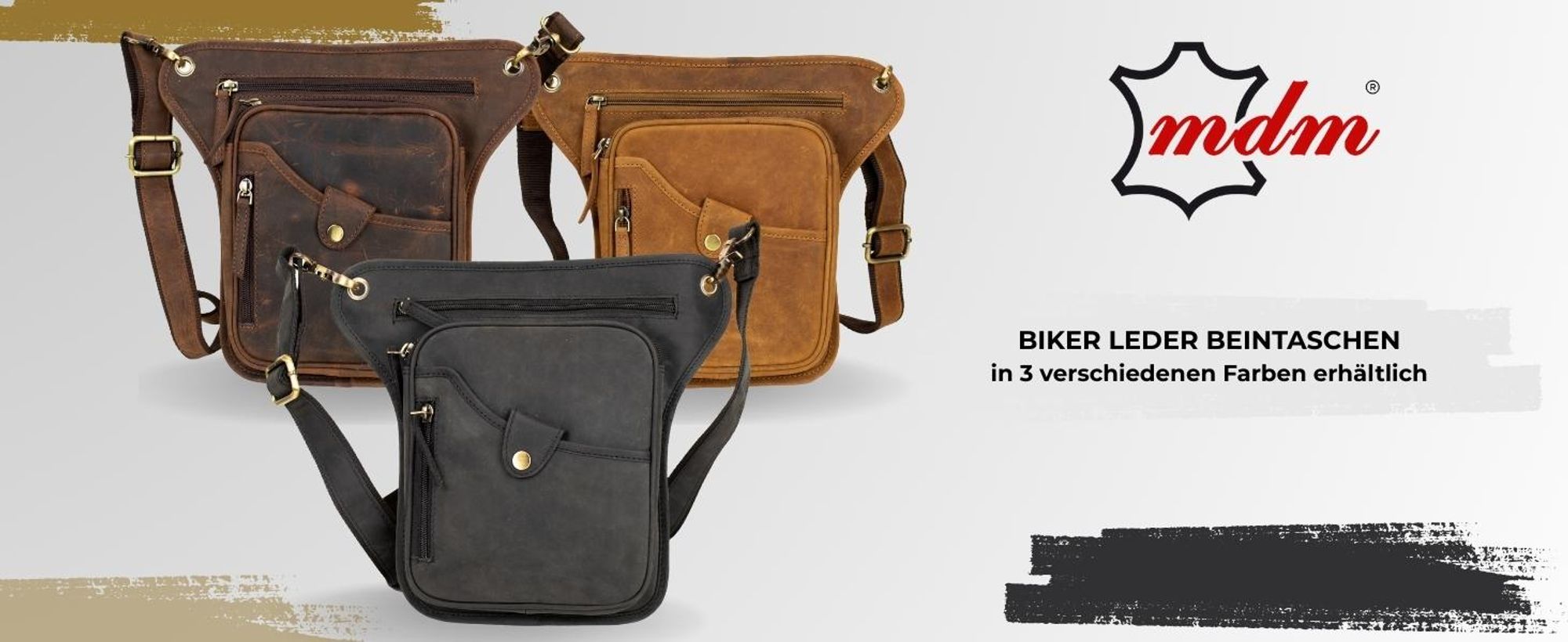 Motorrad Biker Beintasche Hüft-, Gürteltasche Leder Bauchtasche Motorrad(Braun)