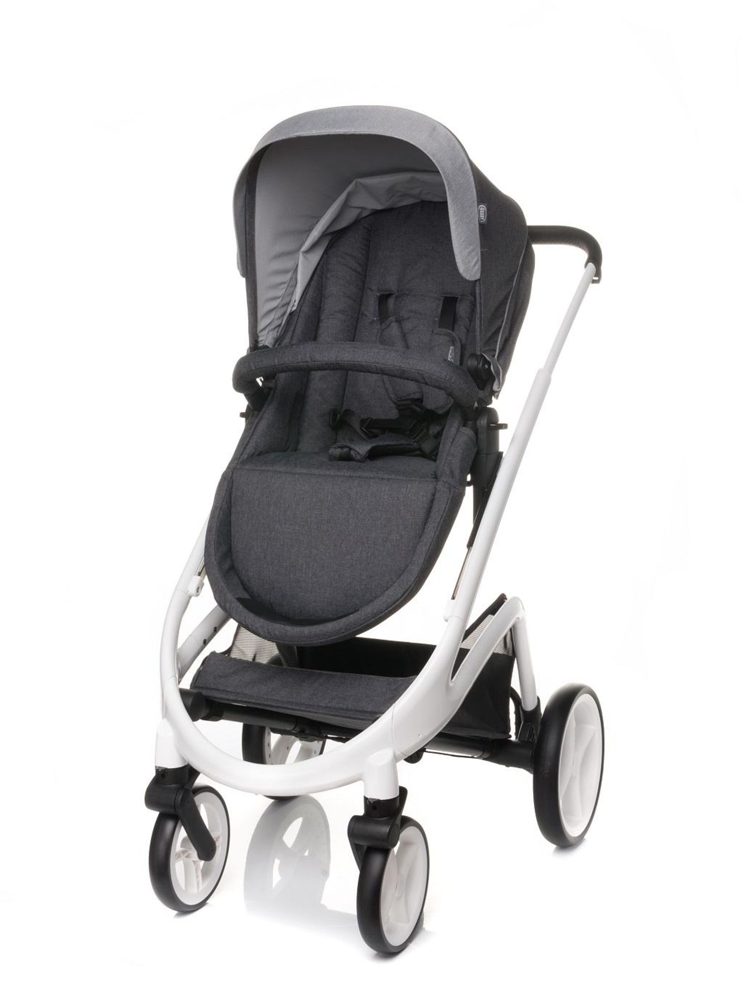 4Baby | Kinderwagen - Kombikinderwagen 2in1 - Dunkelgrau - Aluminiumrahmen - gefederte Räder - wendbarer Sitz, Einhand-Faltmechanismus, UPF 50+, Cosmo