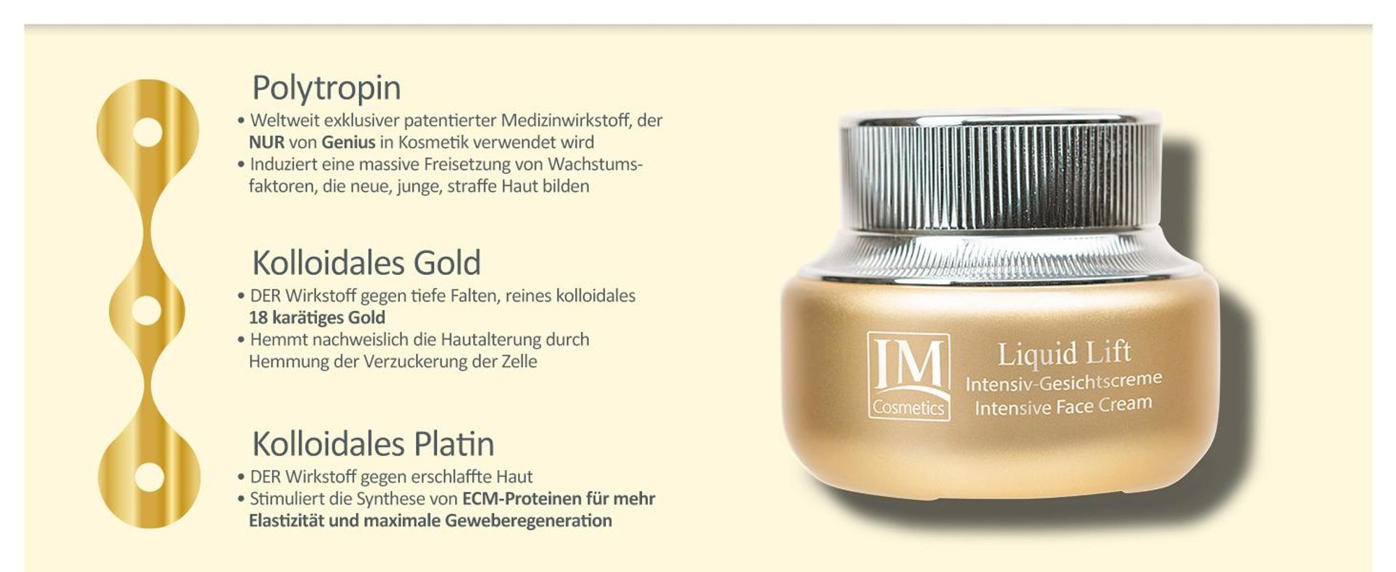 Genius IMC Liquid Lift Intensiv-Gesichtscreme und -Serum Anti-Aging Pflegeset 2-tlg. gegen Falten für straffe Haut- Dr. Michaela Fuchs