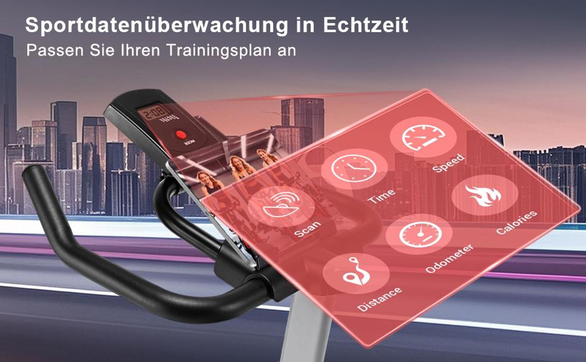 Wenoker Heimtrainer Fahrrad mit verstellbarem Magnetwiderstand – leises Fitnessbike mit APP, Ergometer Hometrainer bis 160 kg