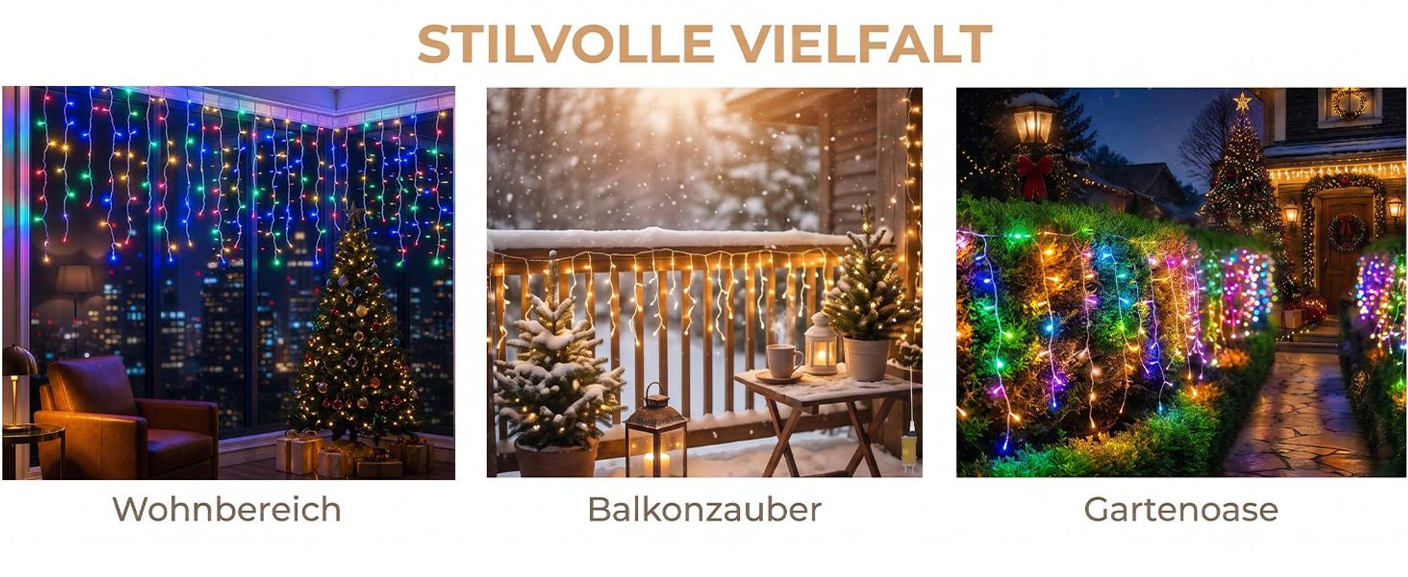 LARS360 Lichtervorhang 30 m, 1200 LEDs, 8 Modi, Memory & Fernbedienung, Warmweiß, Eisregen Weihnachtsbeleuchtung für Fenster, Balkon, Terrasse & Garten