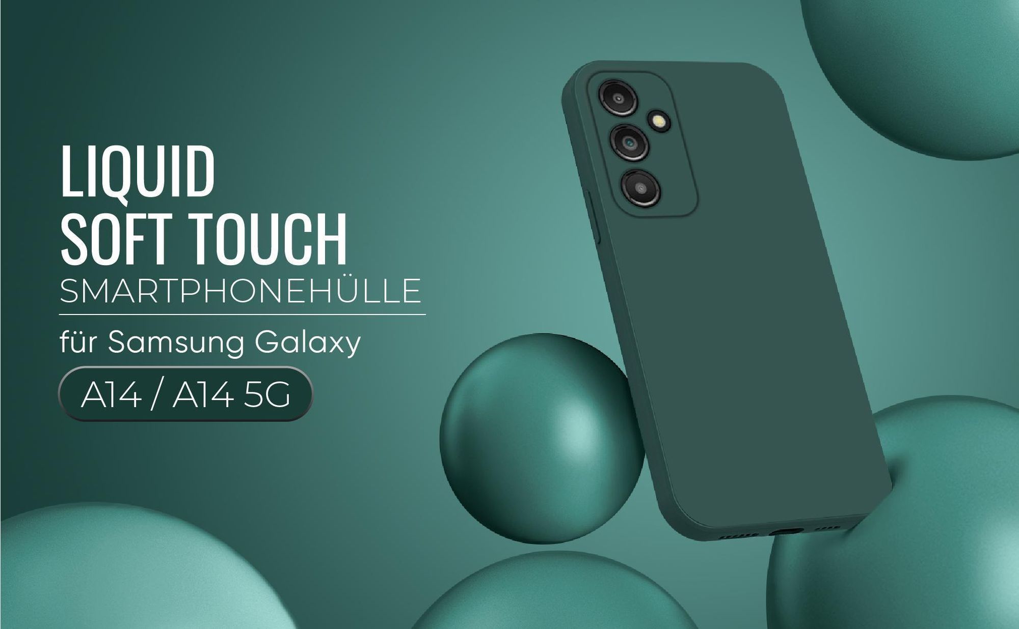 Liquid Soft Touch Smartphone Hülle in Grün für Samsung Galaxy A14 / A14 5G