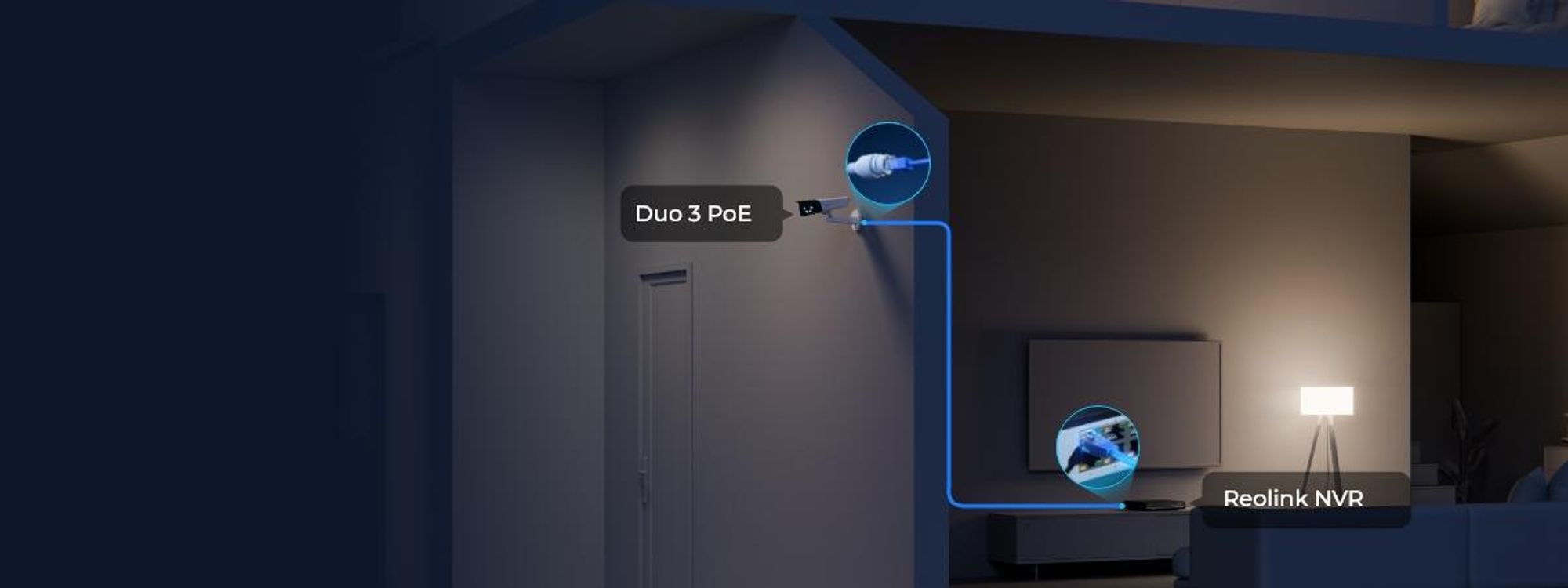 Reolink Duo 3 PoE, 8K 16MP Dual-Objektiv PoE Überwachungskamera, 180° Panorama, Bewegungsspur, Farbnachtsicht, Intelligente Erkennung, 2-Wege-Audio