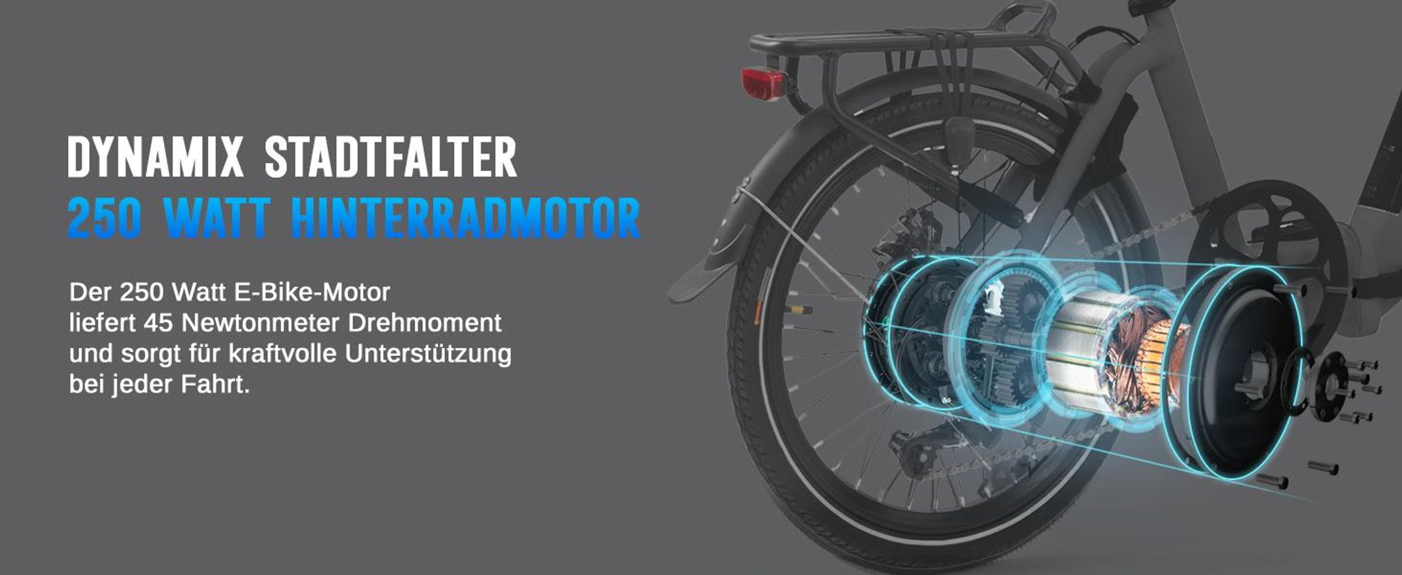 AsVIVA E-Bike 20" Klapprad B13 Stadtfalter 36V 14,0Ah Elektro-Klapprad Elektrofahrrad Pedelec grau