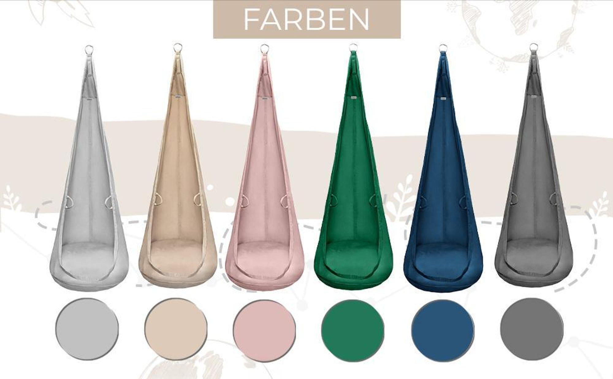 MAMOI® Hängesessel Kinder aus Velvet – Hängekokon & Cocoon Hängehöhle für Kinder, Hängesack mit Kissen & Haken, weicher Velvet-Sitz, Kinderschaukel