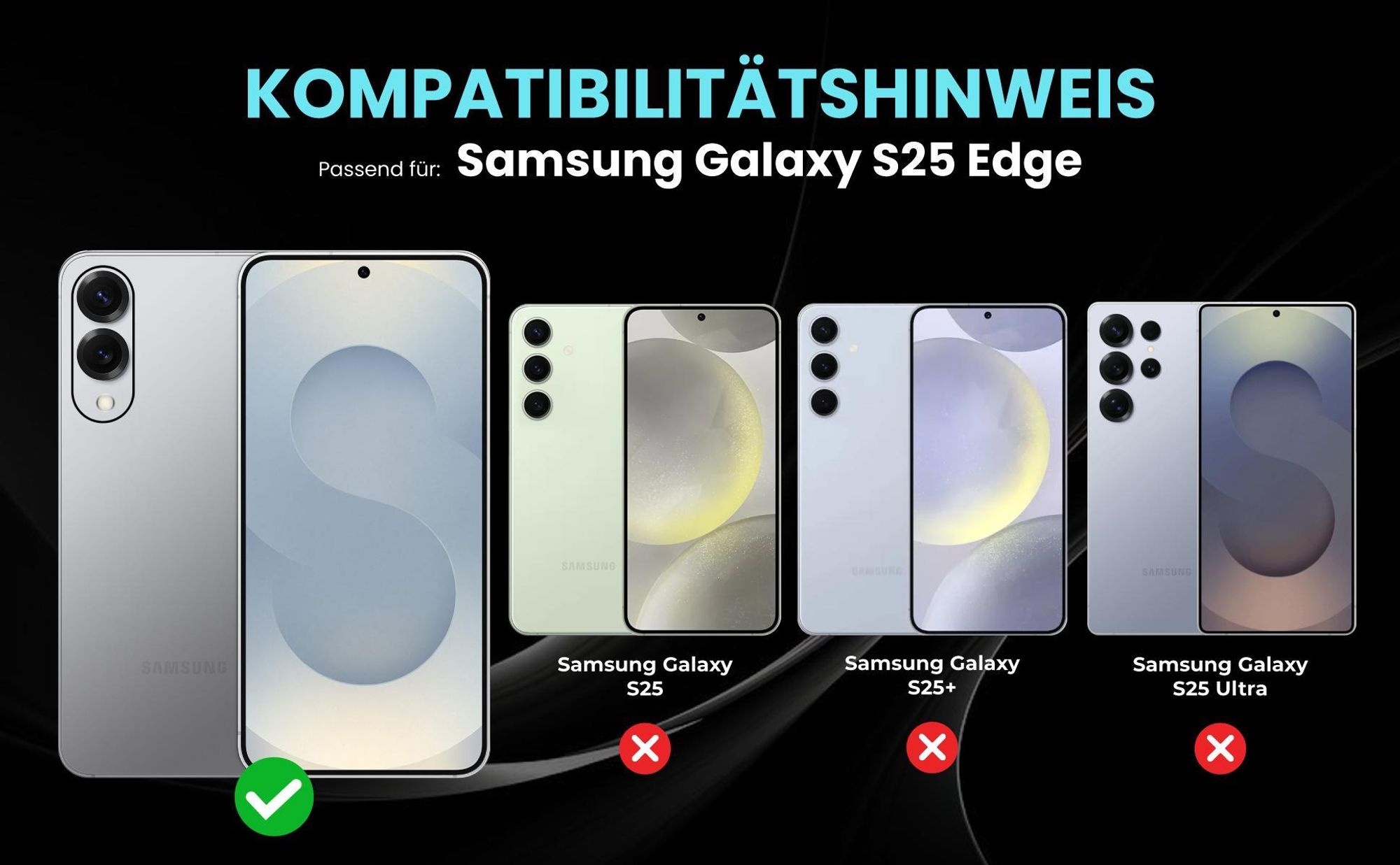 Kompatibilitätshinweise Hülle für Samsung Galaxy S25 Edge
