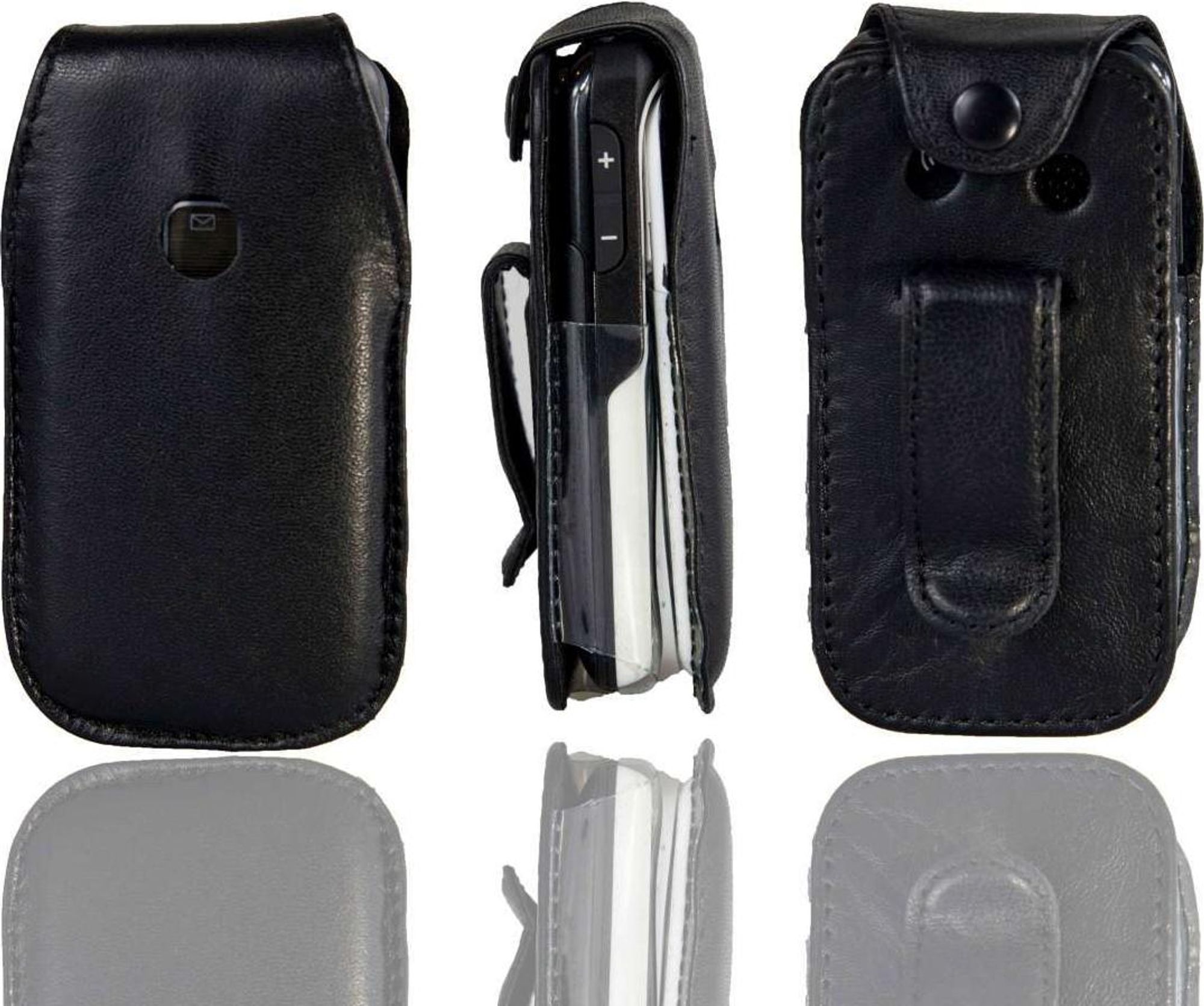 caseroxx Ledertasche mit Gürtelclip kompatibel mit Doro 610 aus Echtleder, Tasche mit Gürtelclip und Sichtfenster  Bild 3