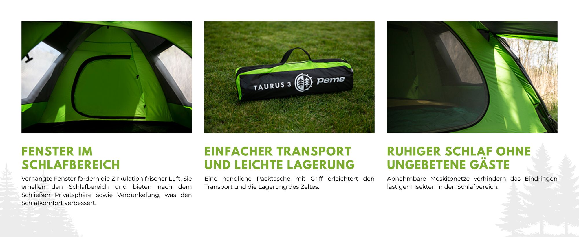 PEME Taurus 3 Personen Zelt Campingzelt - Tunnelzelt Wasserdicht 4000 mm Großes Vorzelt Igluzelt Trekkingzelt Festivalzelt Moskitonetz Outdoor
