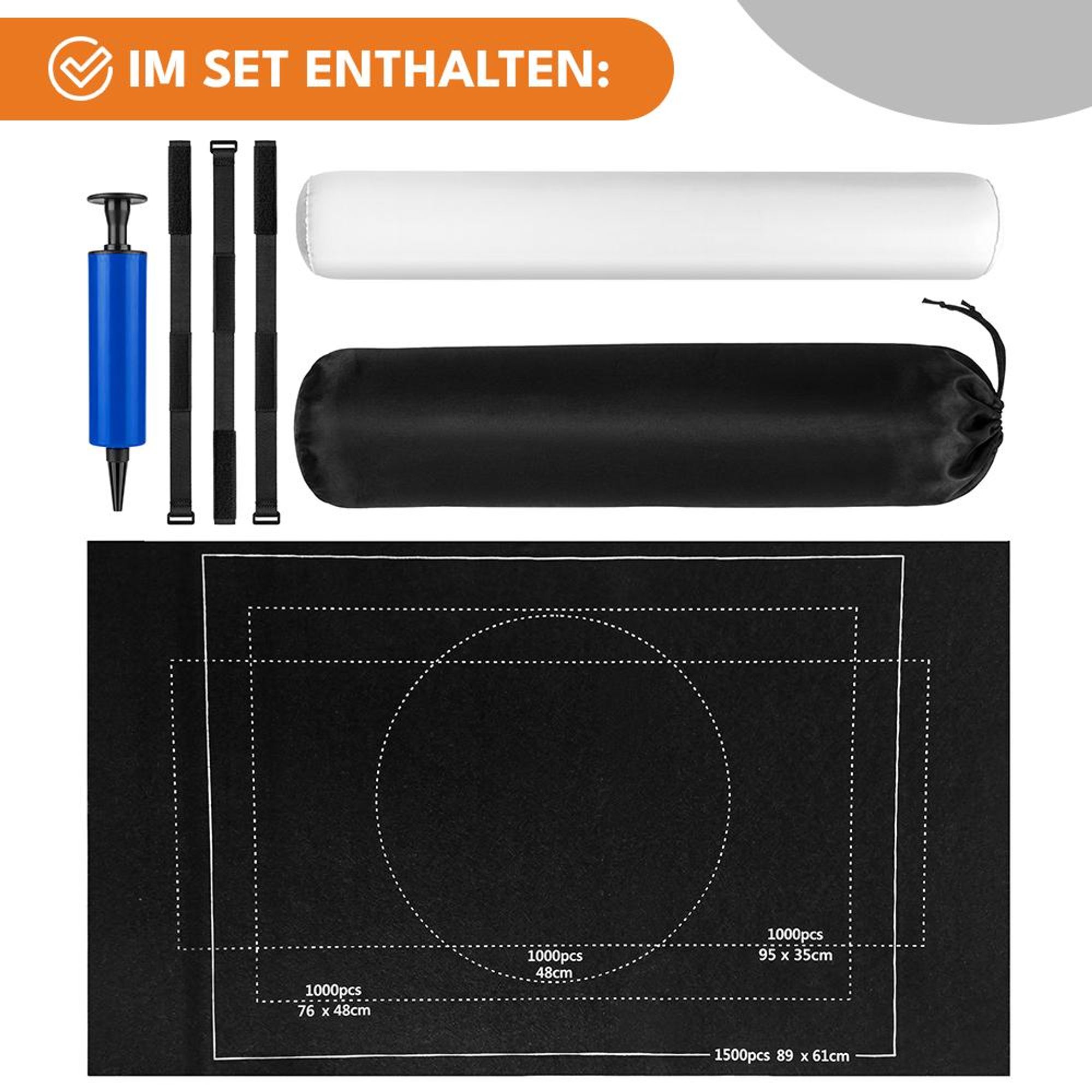 KRUMAD Puzzleunterlage Rollmatte zum Aufbewahren, Puzzlebrett Weiche Filzmatte, Puzzle Matte Roll 1000 teile aus Filz, Puzzle Pad 66 cm x 117 cm