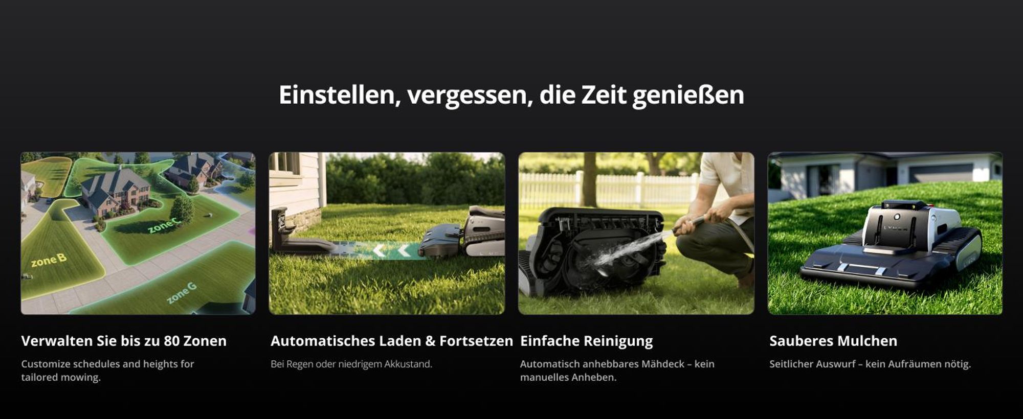 Mähroboter Lymow One Plus 5A 40cm/4000m² pro Tag, Kartierung bis zu 60.000m², ohne Begrenzungsdraht mit RTK-Cloud Techno