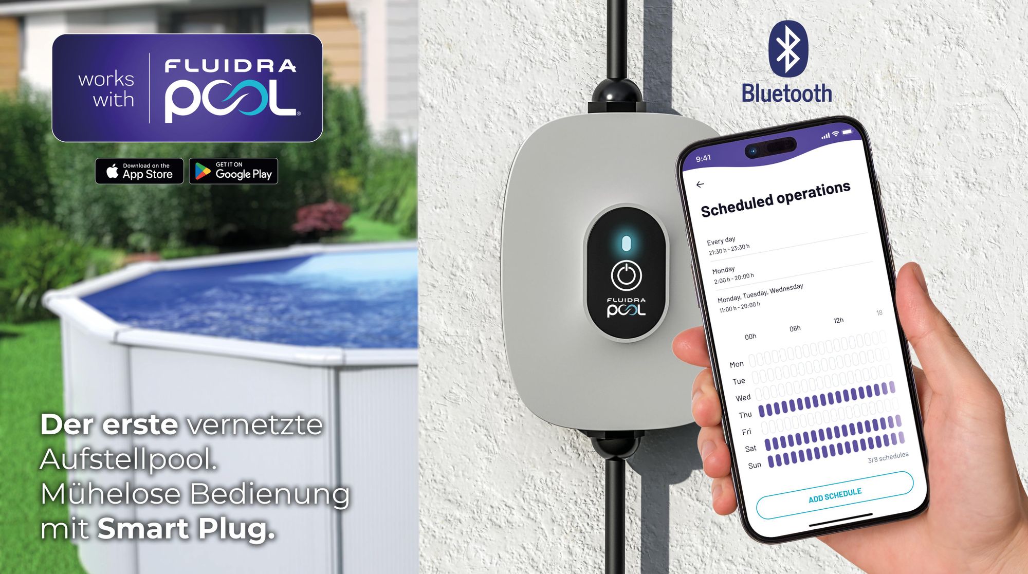 GRE Runder Stahlwandpool in Weiß KITPR558 – Ø 550 x 132 cm, Komplettset + GRATIS Elektrischer Poolreiniger VCB50