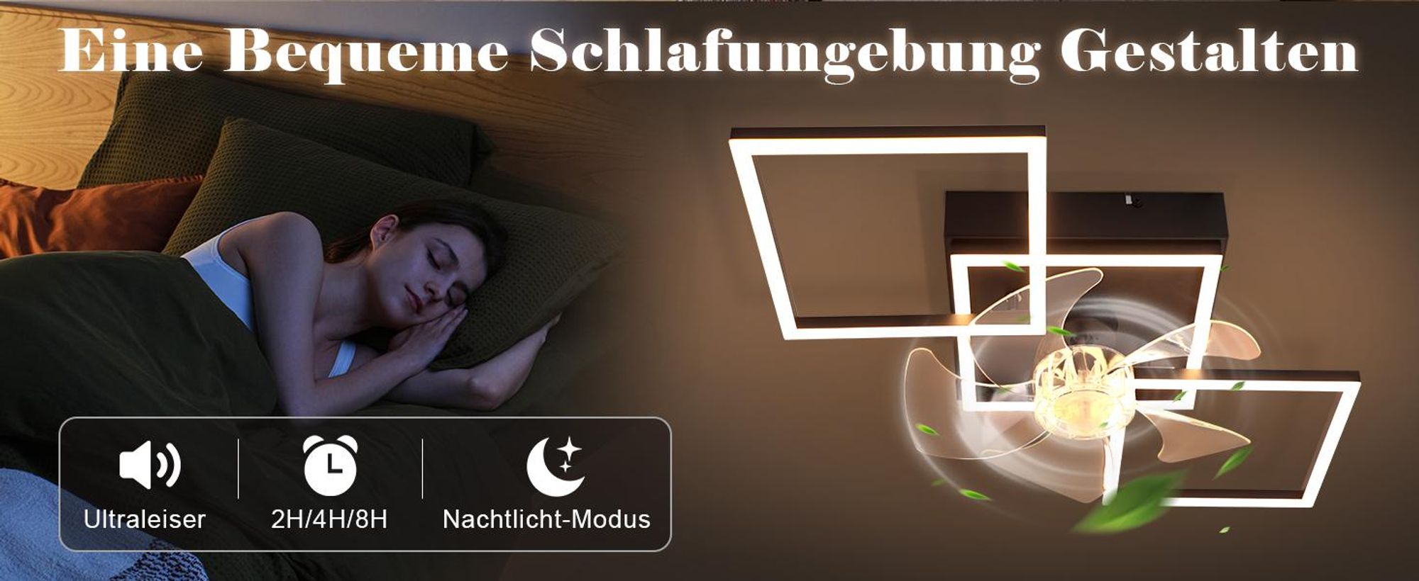 ZMH LED Deckenventilator 68cm mit Beleuchtung 6 Gang Deckenventilatoren Licht Dimmbar Deckenlampe Fernbedienung Timer für Wohnzimmer Esszimmer