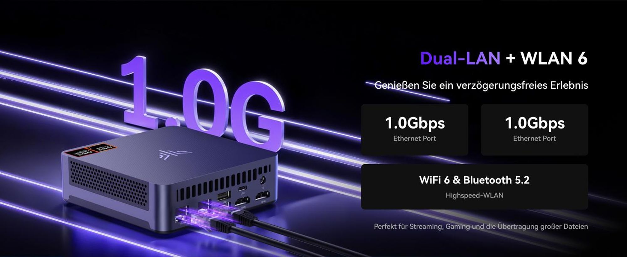 NiPoGi AM21 Mini PC mit AMD Ryzen 7 8745HS 32GB DDR5 & 1TB SSD(max.96GB + 4TB), vorinstalliertem Windows 11 Pro | AMD Radeon 780M | 2X HDMI | WiFi 6