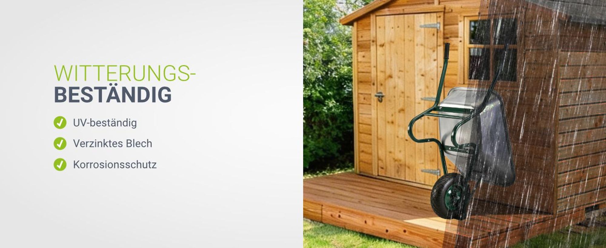 Juskys Schubkarre Garden 100 Liter Volumen - 250 kg - Luftreifen mit Metall Felge Silber