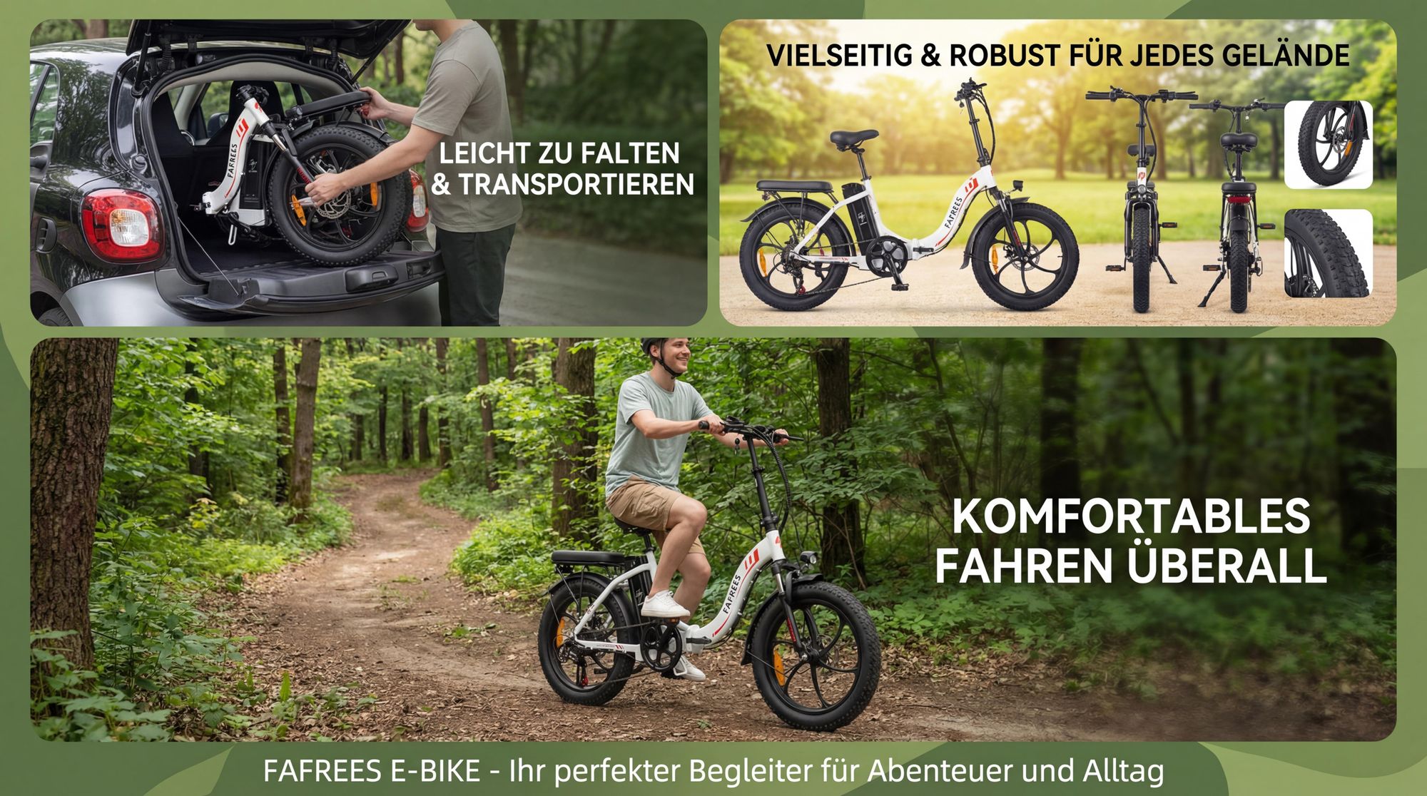 E-bike klapprad 20 zoll Rostfreie Aluminiumlegierung Wasserdicht IP54 36 V 18 Ah 648 Wh bis zu 100 - 130 km Pedelec 7 Gang, Weiß