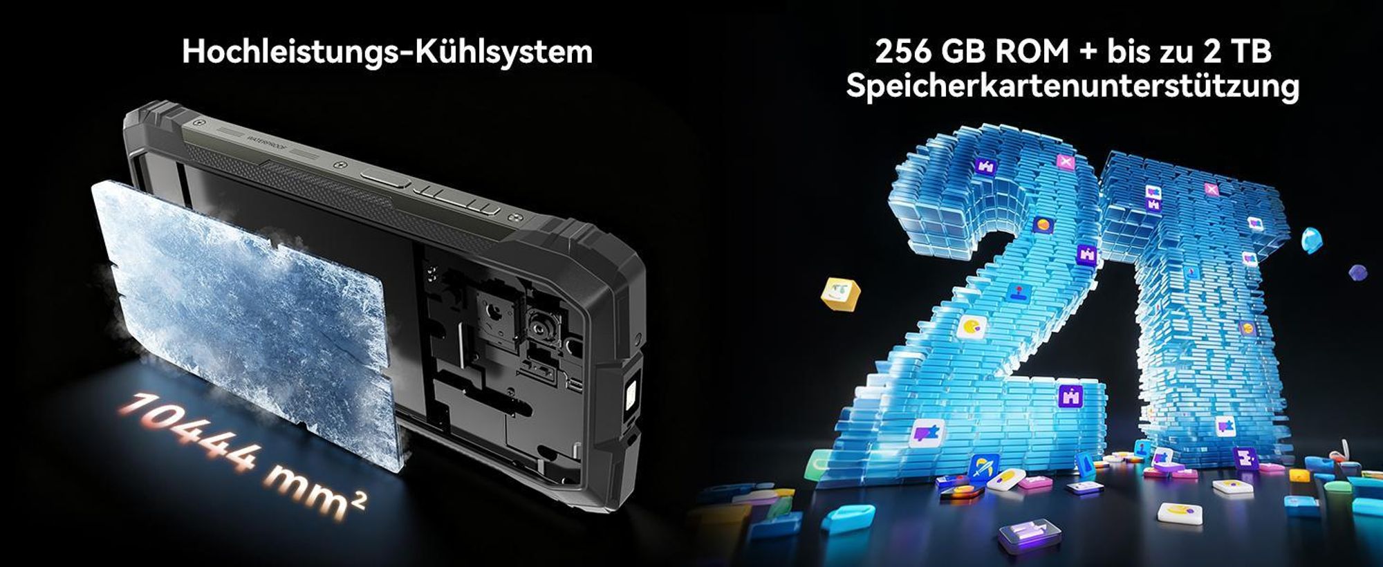 Blackview ROCK 3  Outdoor Smartphone Ohne Vertrag, 32+256GB, Android 16, 108MP, 6.78", 120Hz, 10000mAh,kabelloses Laden,Thermal Imaging, IP68/IP69K