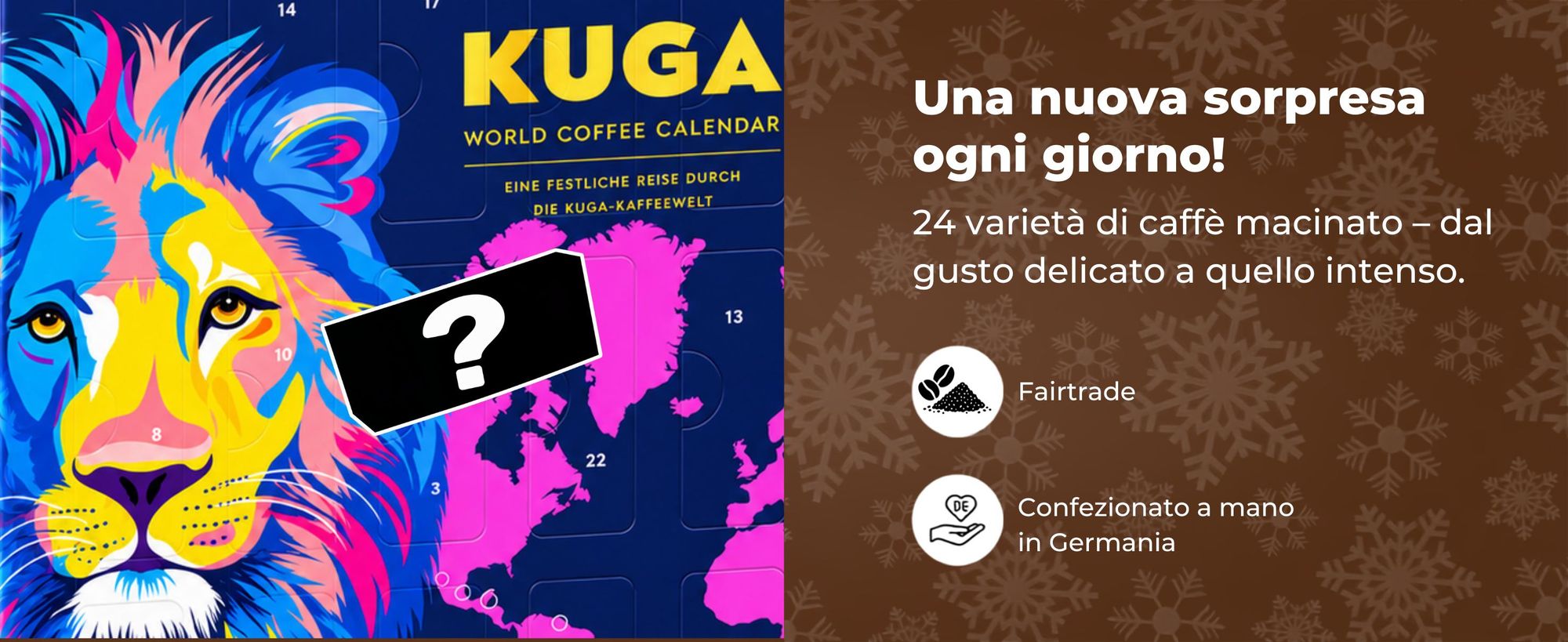 BOXILAND® caffè macinato calendario avvento 2026, 24 tipi, Fairtrade & bio